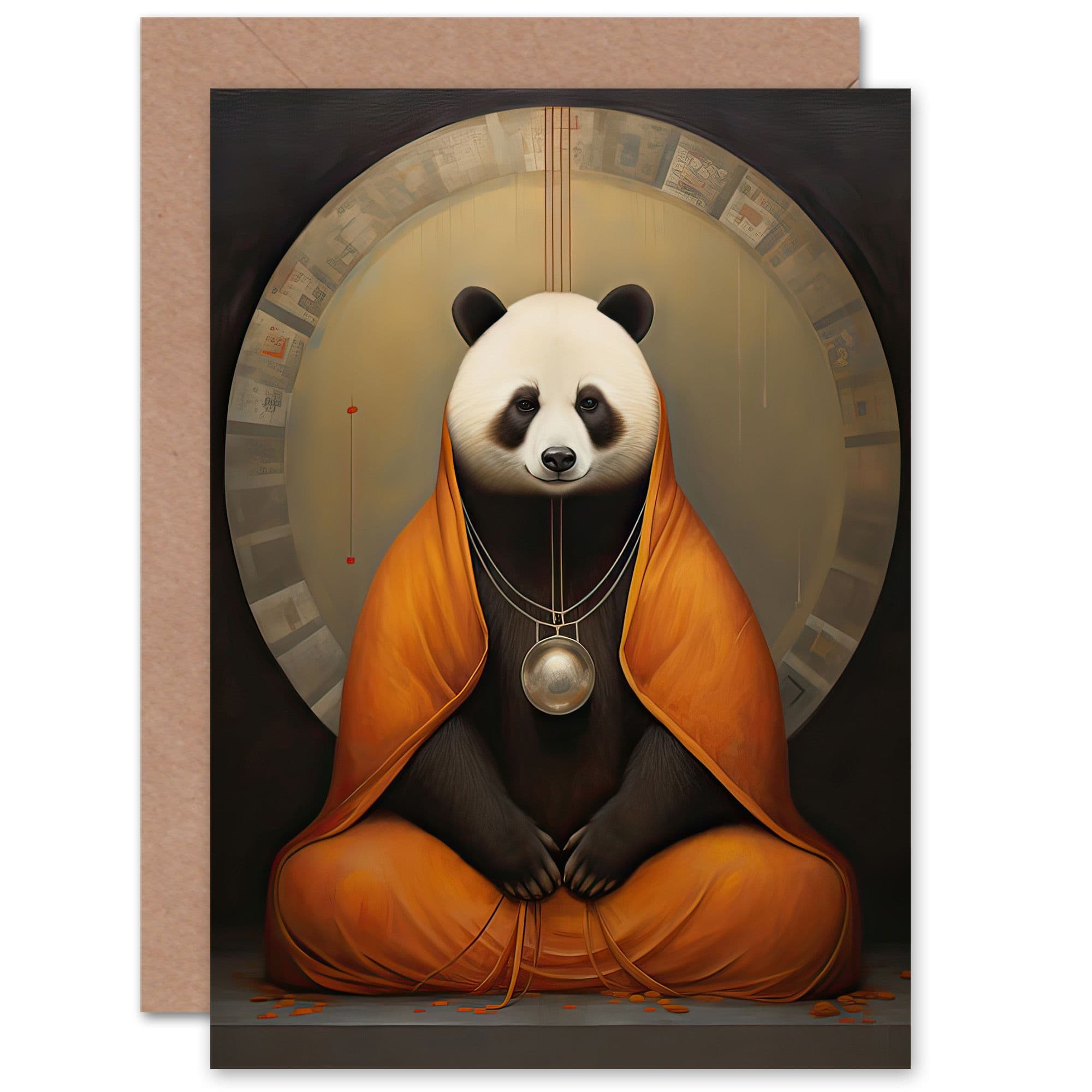 Yoga Panda Yogi Meditation Peace Calm Relax Birthday Greeting Card