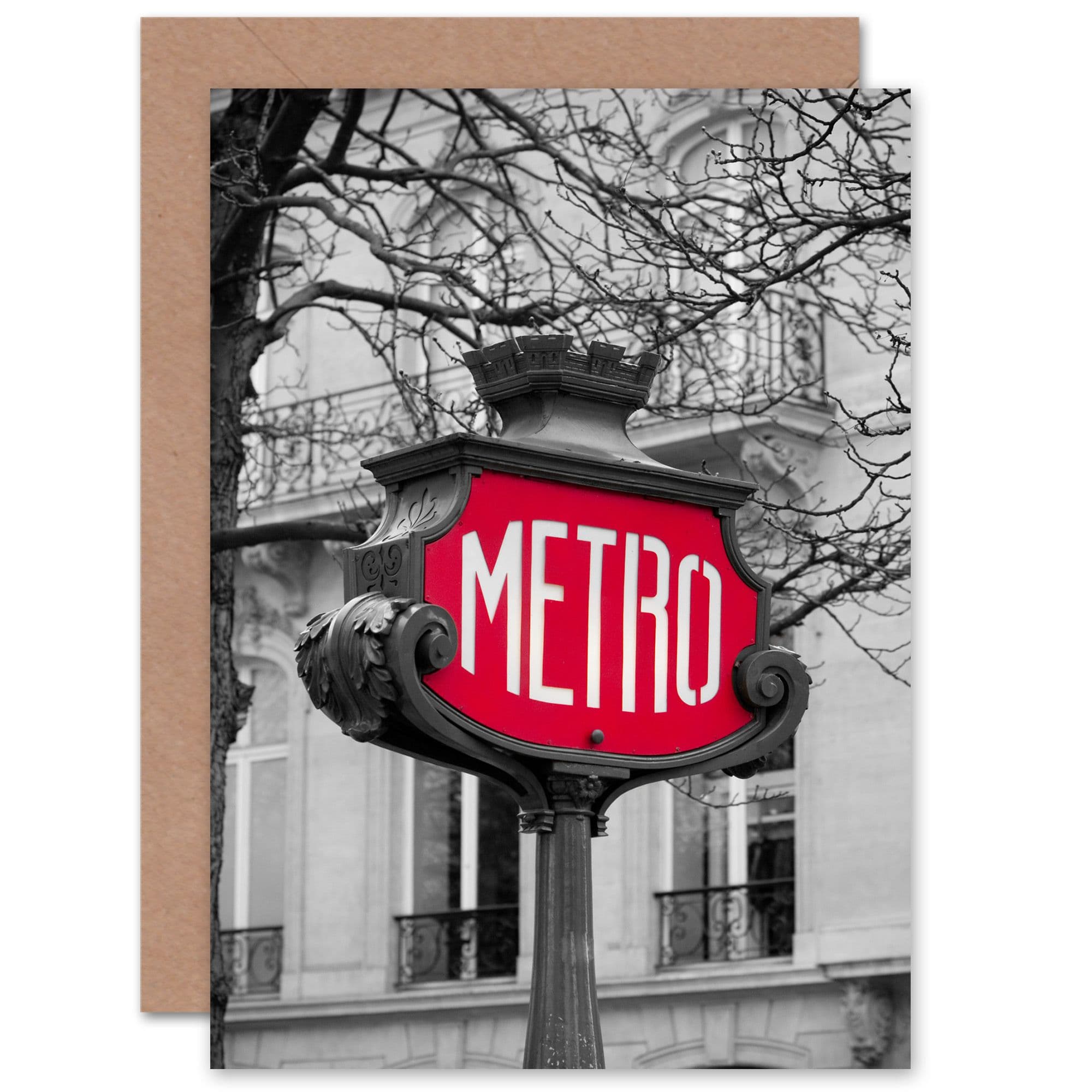 Metro Travel Paris Him or Her Bon Voyage Travel Greeting Card