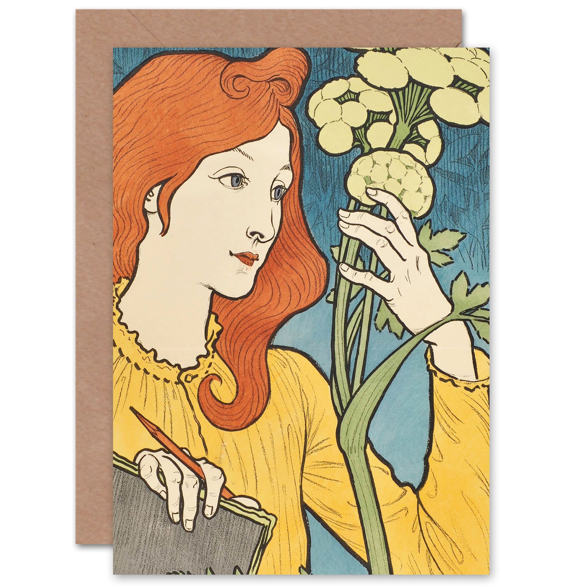 Art Nouveau 1900 Vintage Retro Wife Her All Occasions Greeting Card