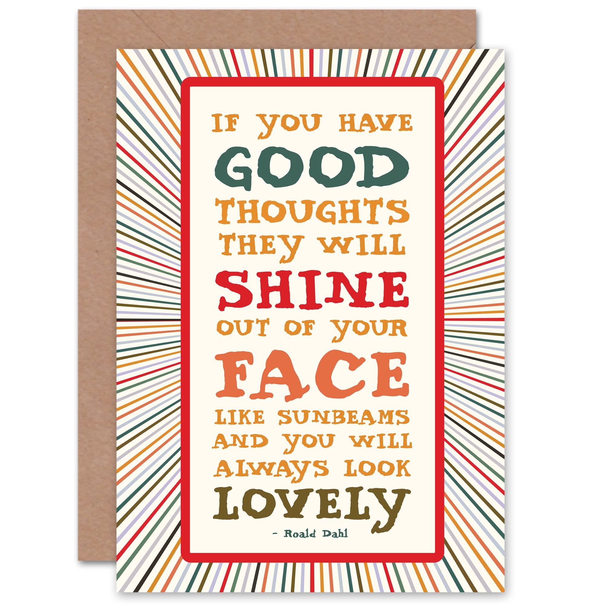 Book Quote Good Thoughts Him or Her All Occasions Greeting Card