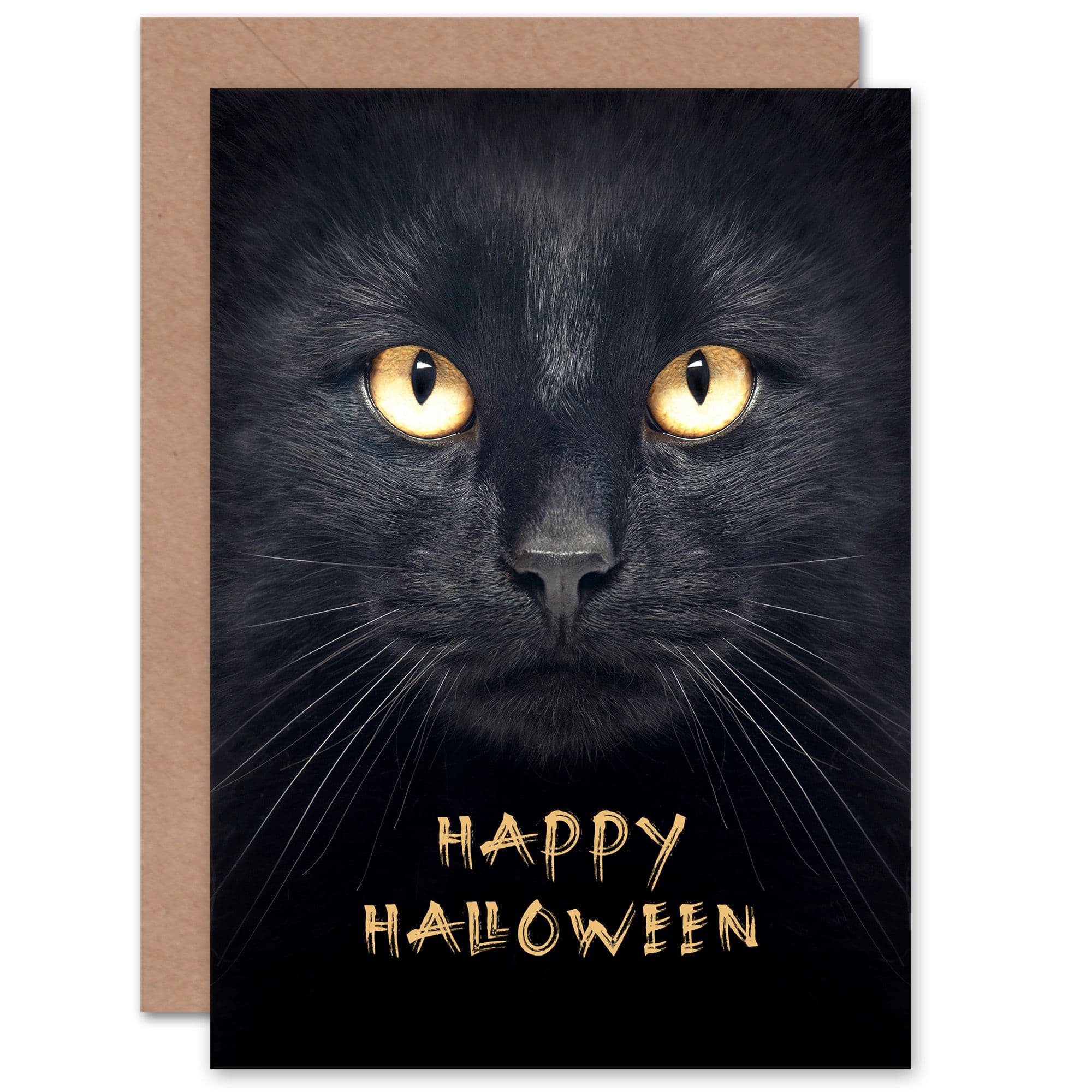 Halloween Black Cat Witch For Him Her Greeting Card
