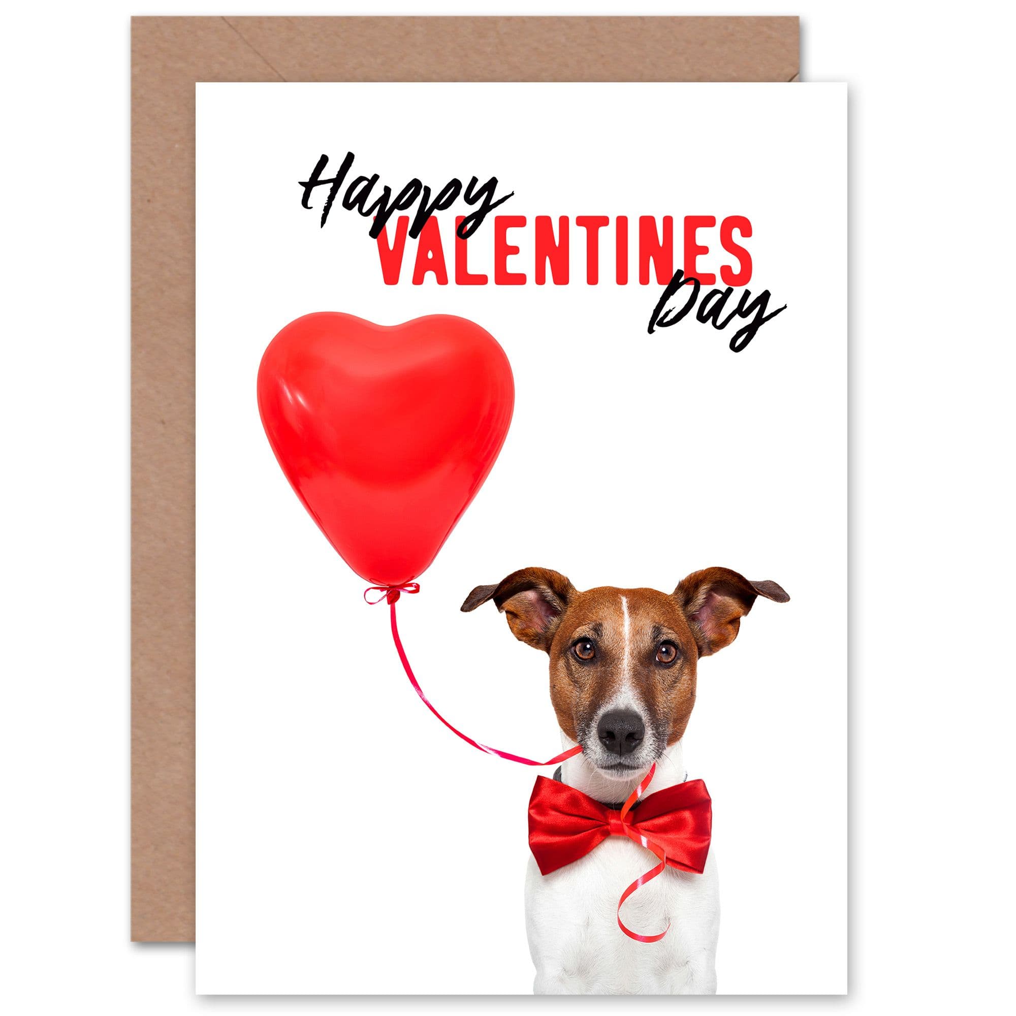 Valentines Dog Lover Love Heart Balloon Him Her Greeting Card