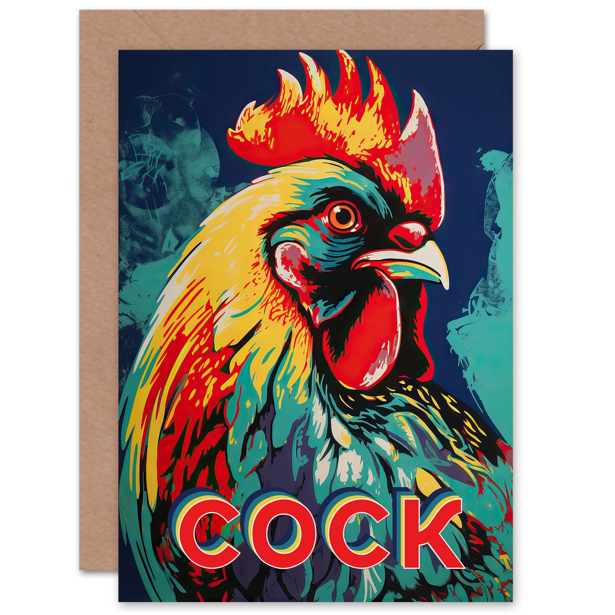 Birthday Funny Cock Rooster Man to Man Brother For Him Greeting Card