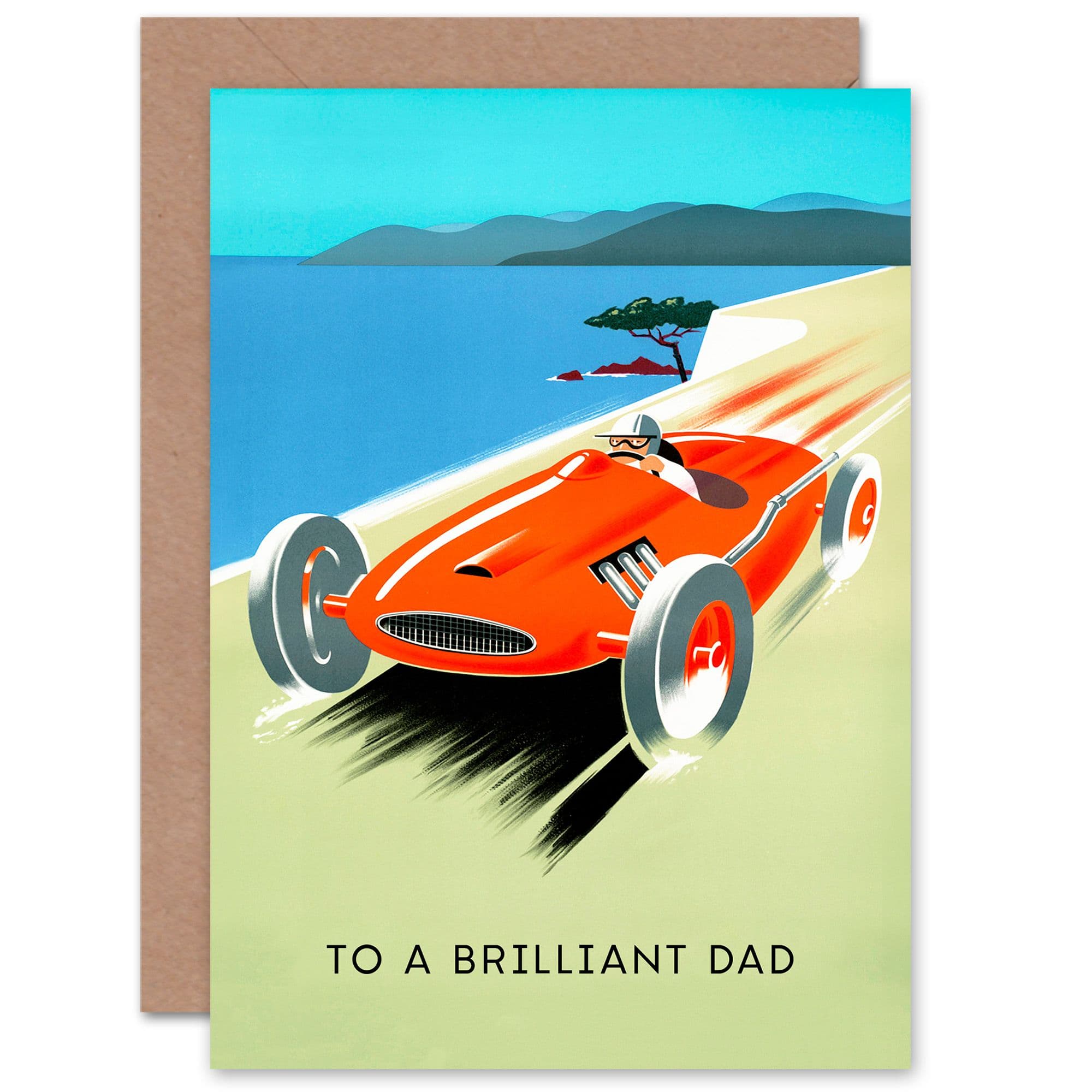 Fathers Day Classic Sports Car Race Drive Motorsport For Dad Him Greeting Card