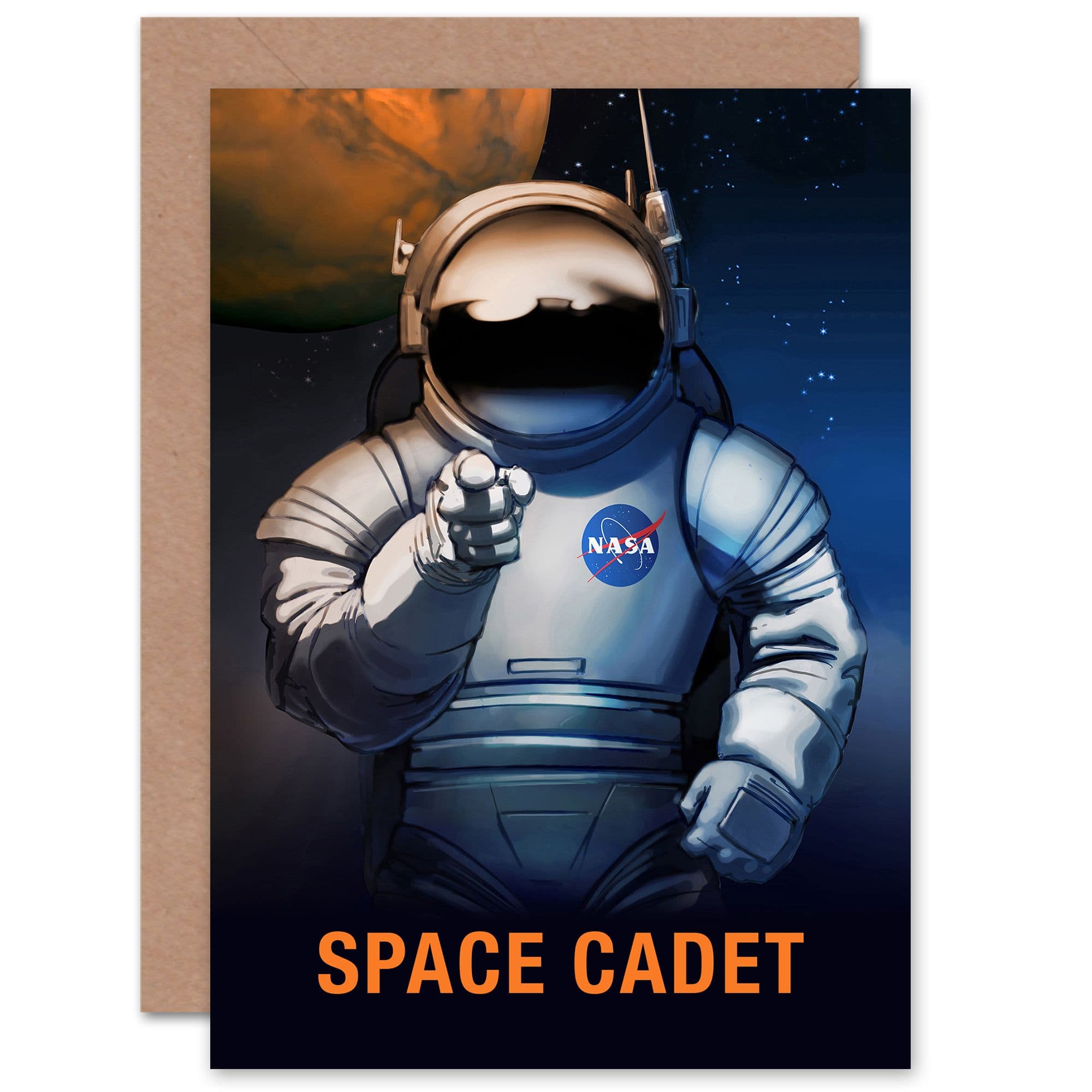 Birthday Nasa Astronaut Space Cadet Brother Male Friend Stoner For Him Her Greeting Card