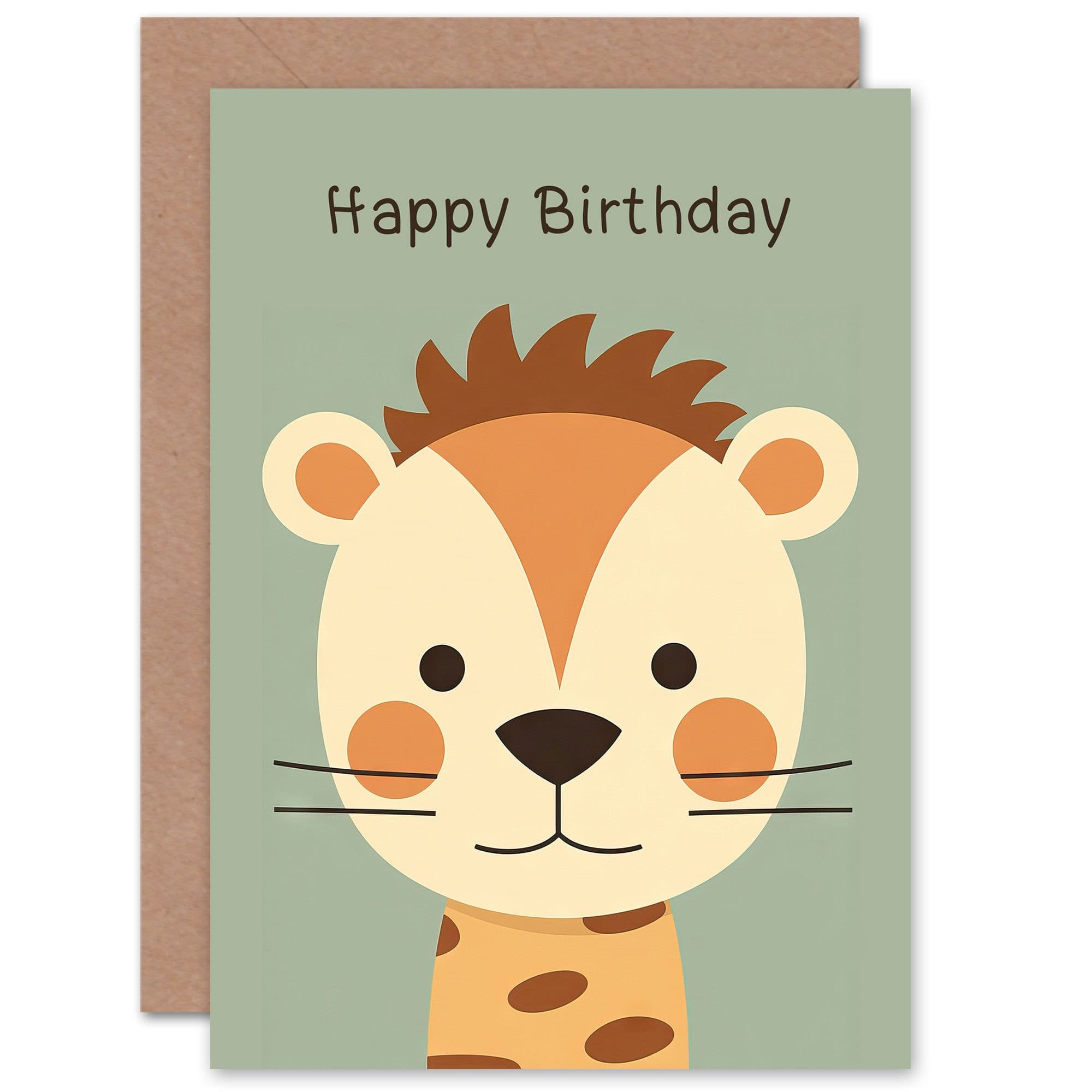 Birthday Cute Zoo Animal Cartoon Cheetah Leopard Son Daughter Greeting Card