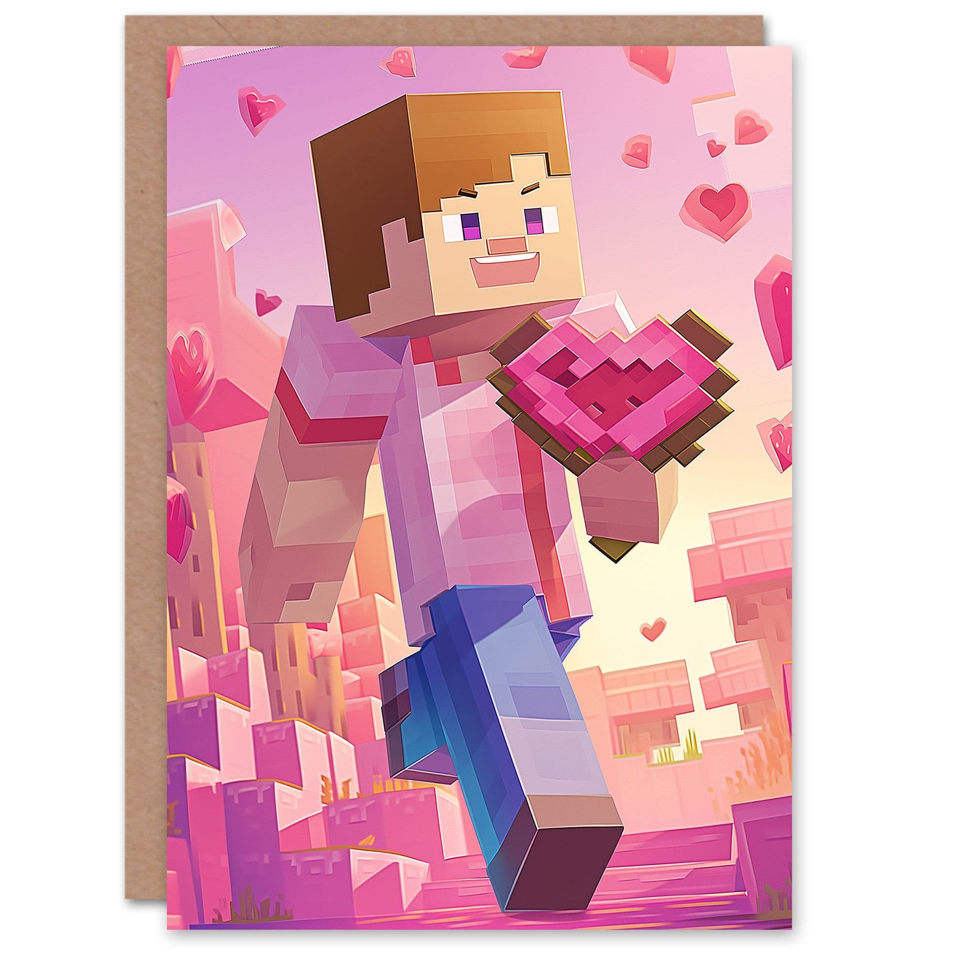 Anniversary Card Pixel Art Gamer Flower Bouquet Her Wife Partner