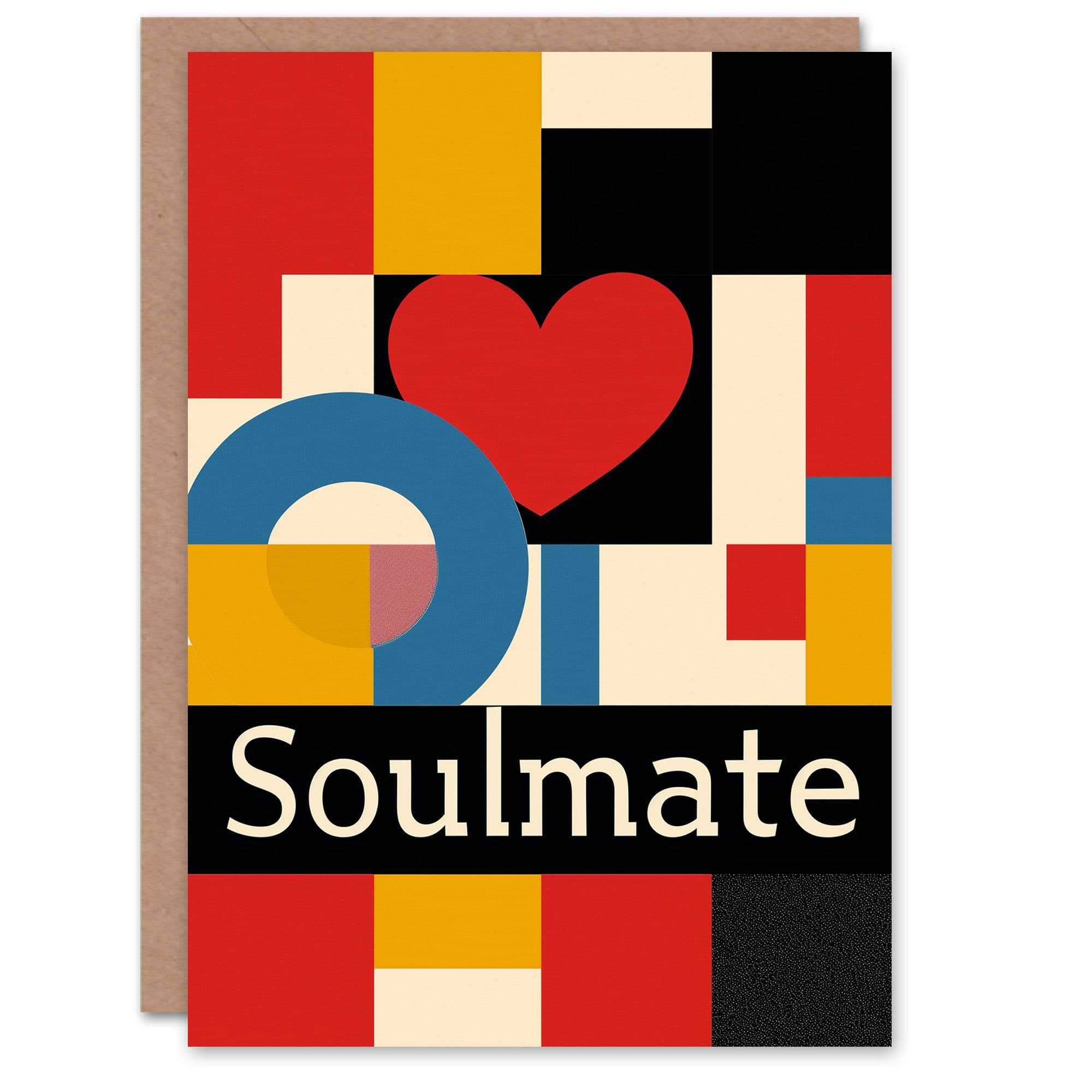 Anniversary Card Soulmate Bauhaus Art Love Heart Him or Her