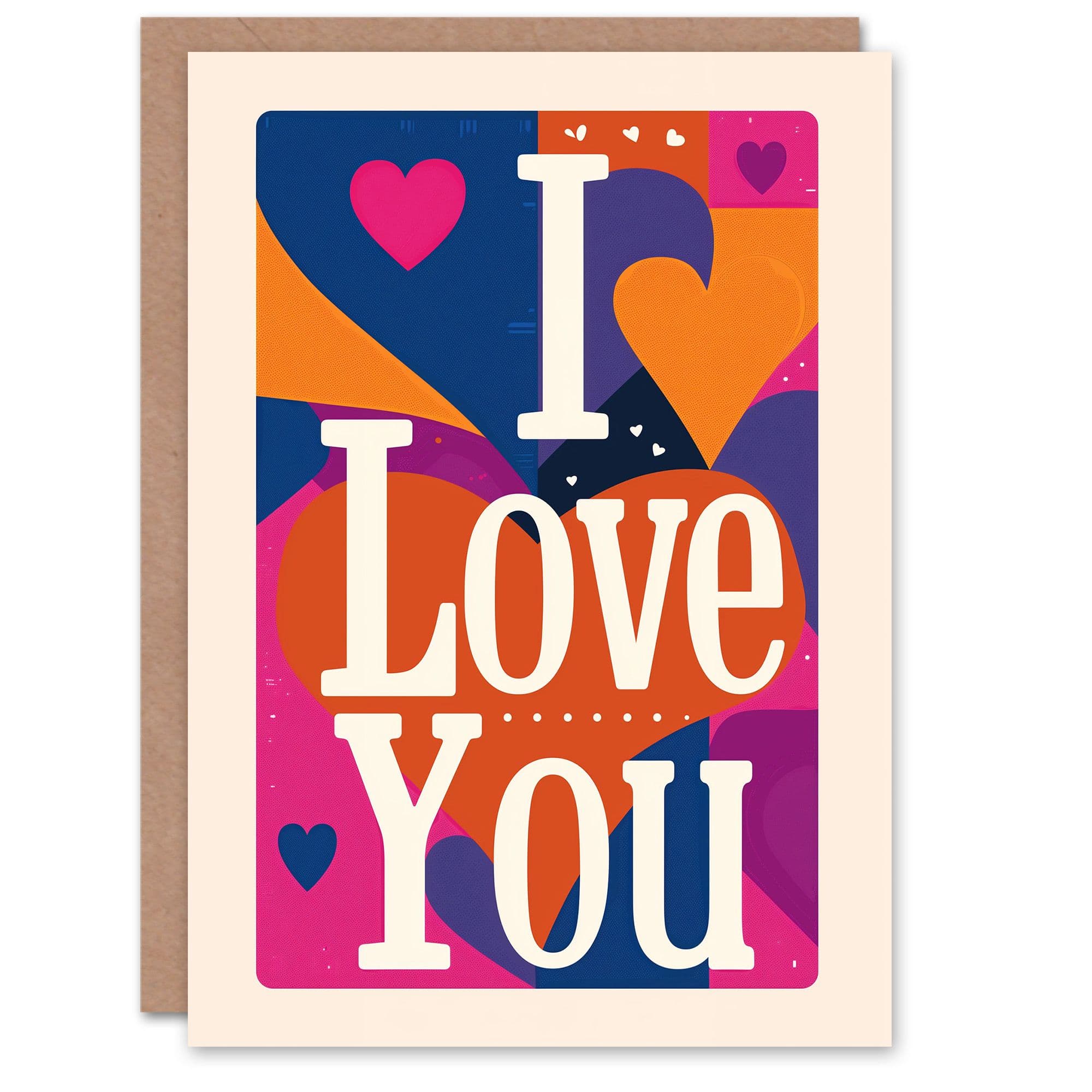 Anniversary Card I Love You Simple Abstract Hearts For Her Wife Partner