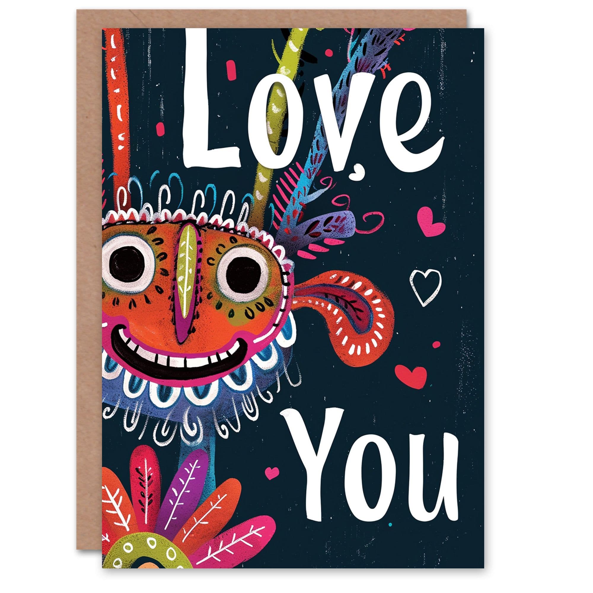 Anniversary Card Love You Happy African Mask Him or Her