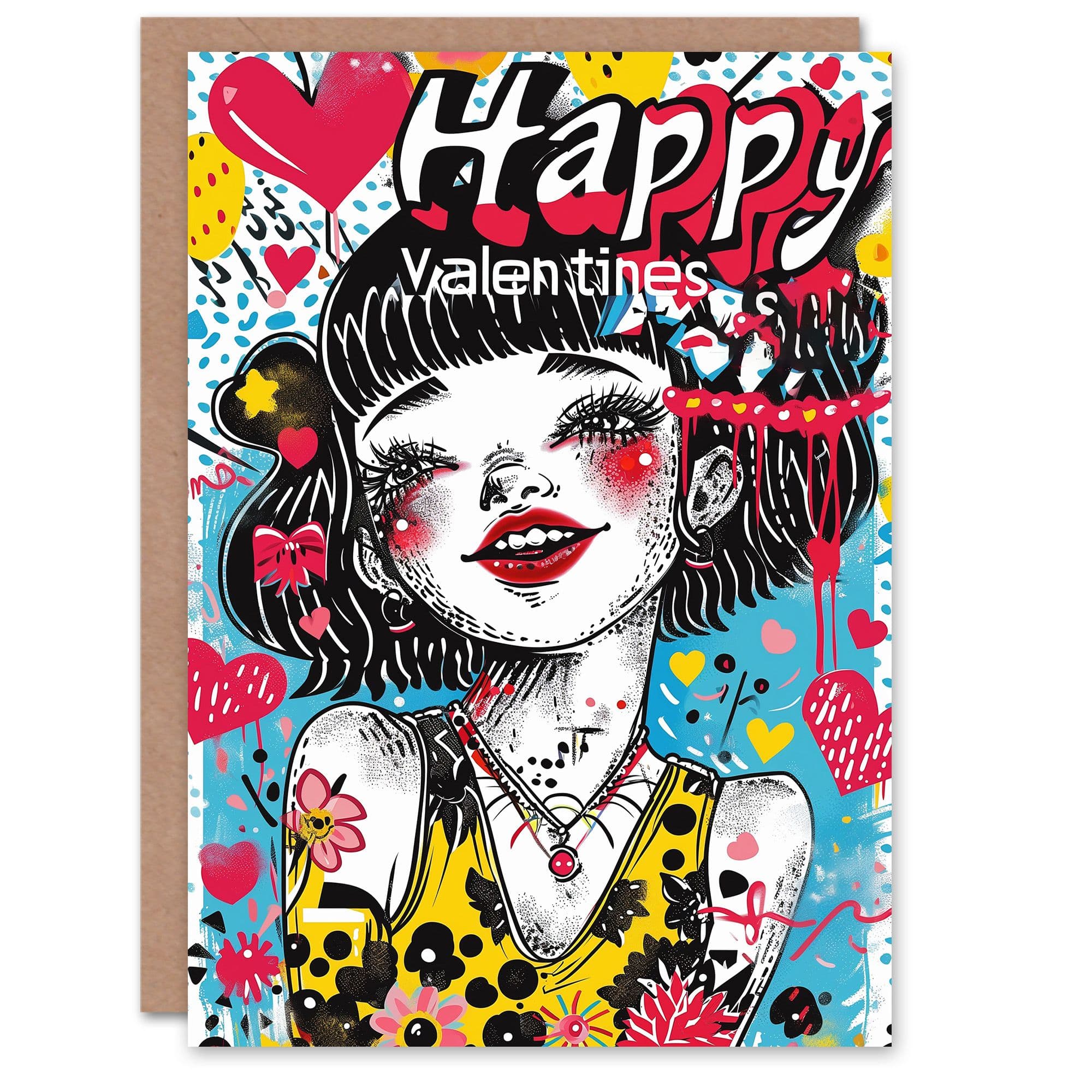 Anniversary Card Happy Girl in Love Bright For Her Wife Partner