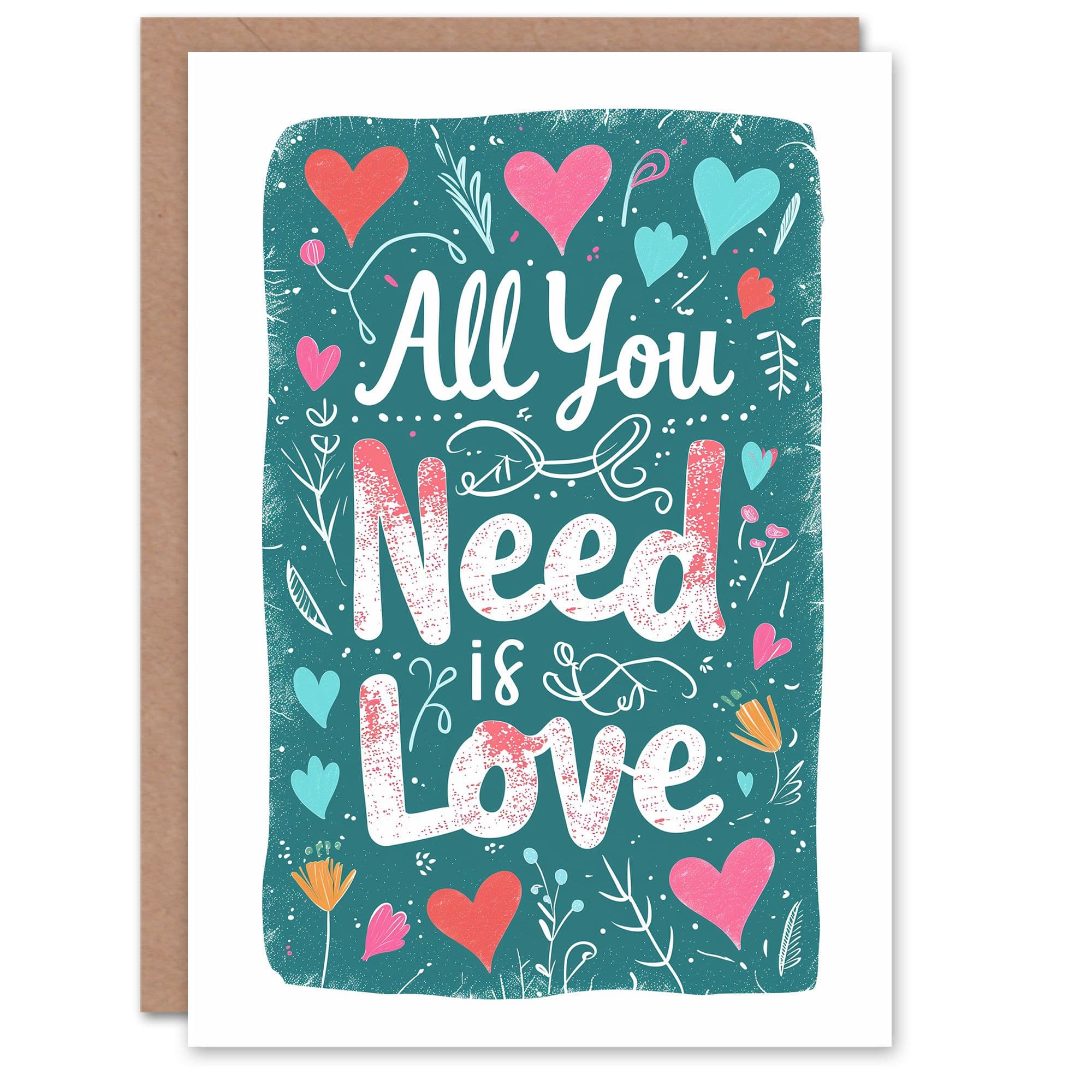 Anniversary Card All You Need is Love Hearts Her Wife Partner