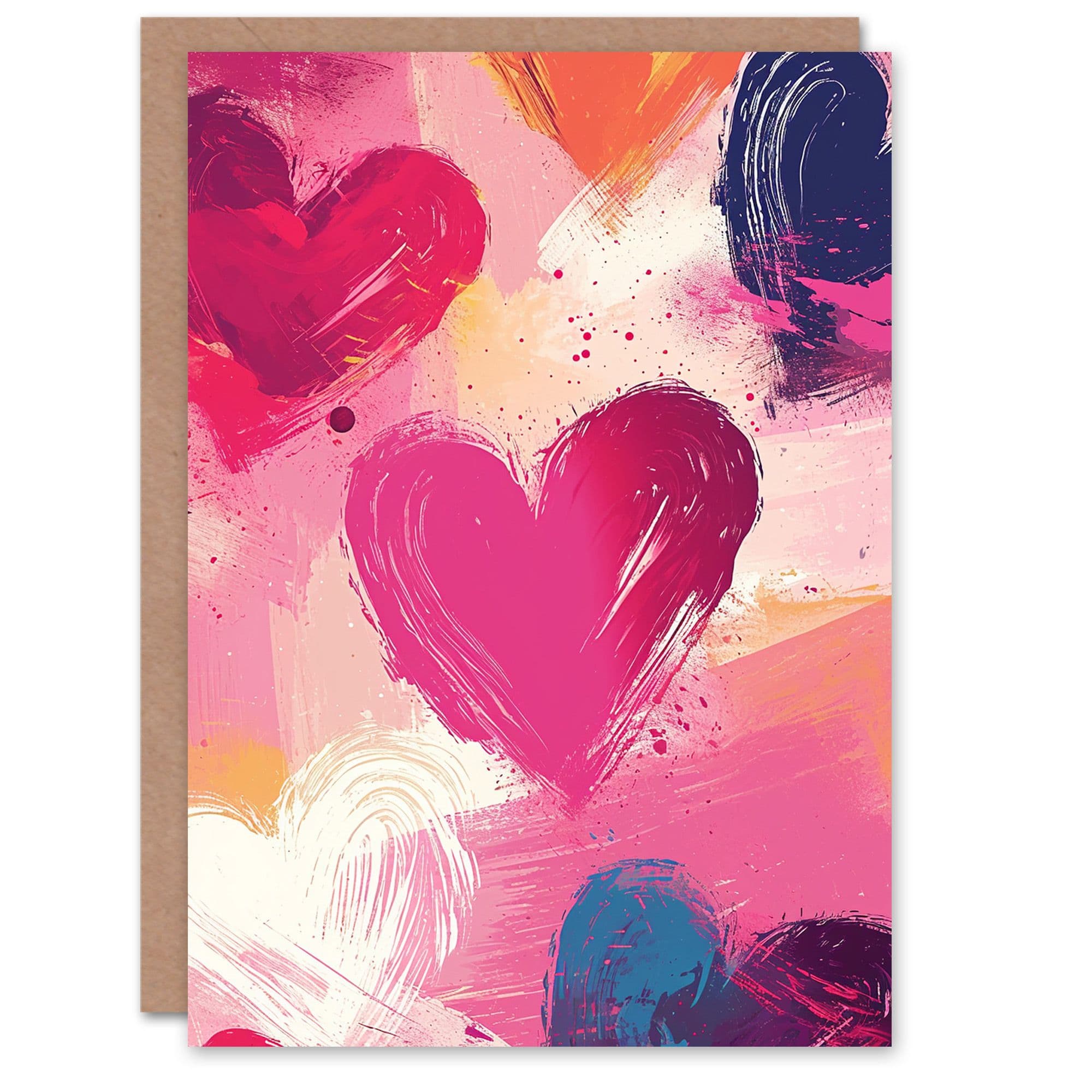 Anniversary Card Love Heart Painting No Message Him or Her