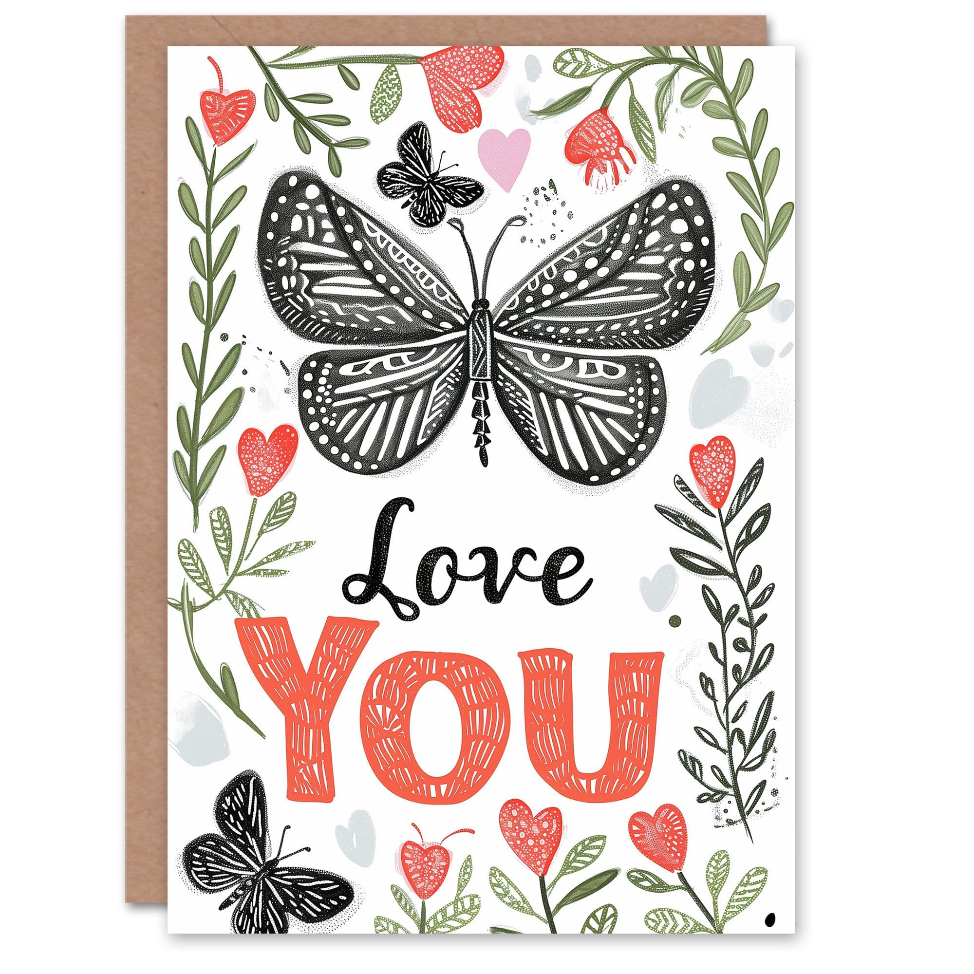 Anniversary Card Butterfly Summer Love You Letterpress Her Wife Partner