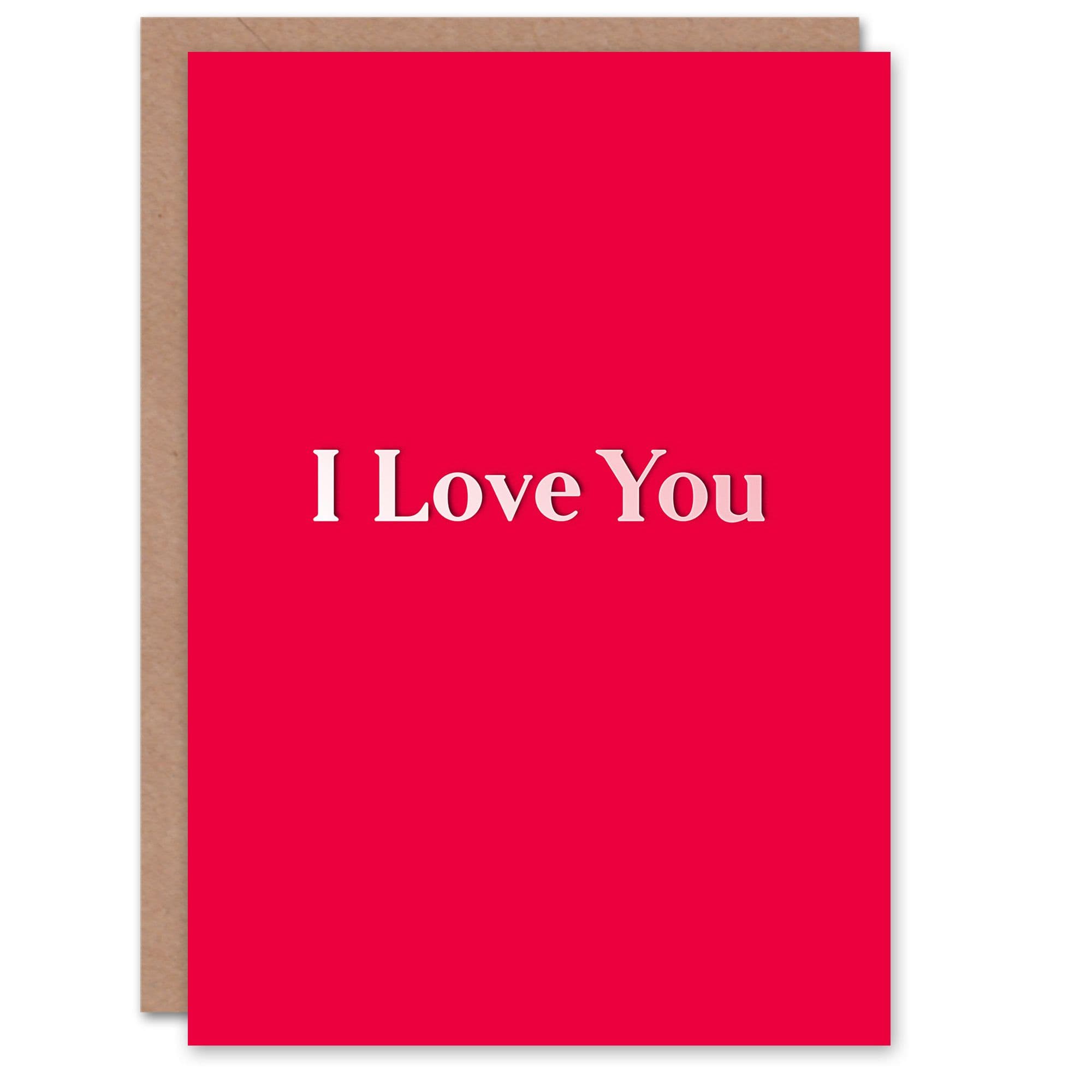 Anniversary Card Minimalist Simple Red I Love You For Him or Her