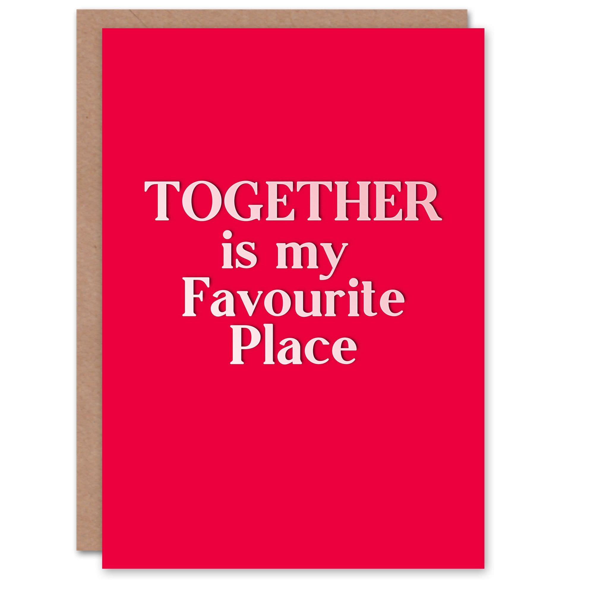 Anniversary Card Minimalist Simple Together Favourite Place Him or Her