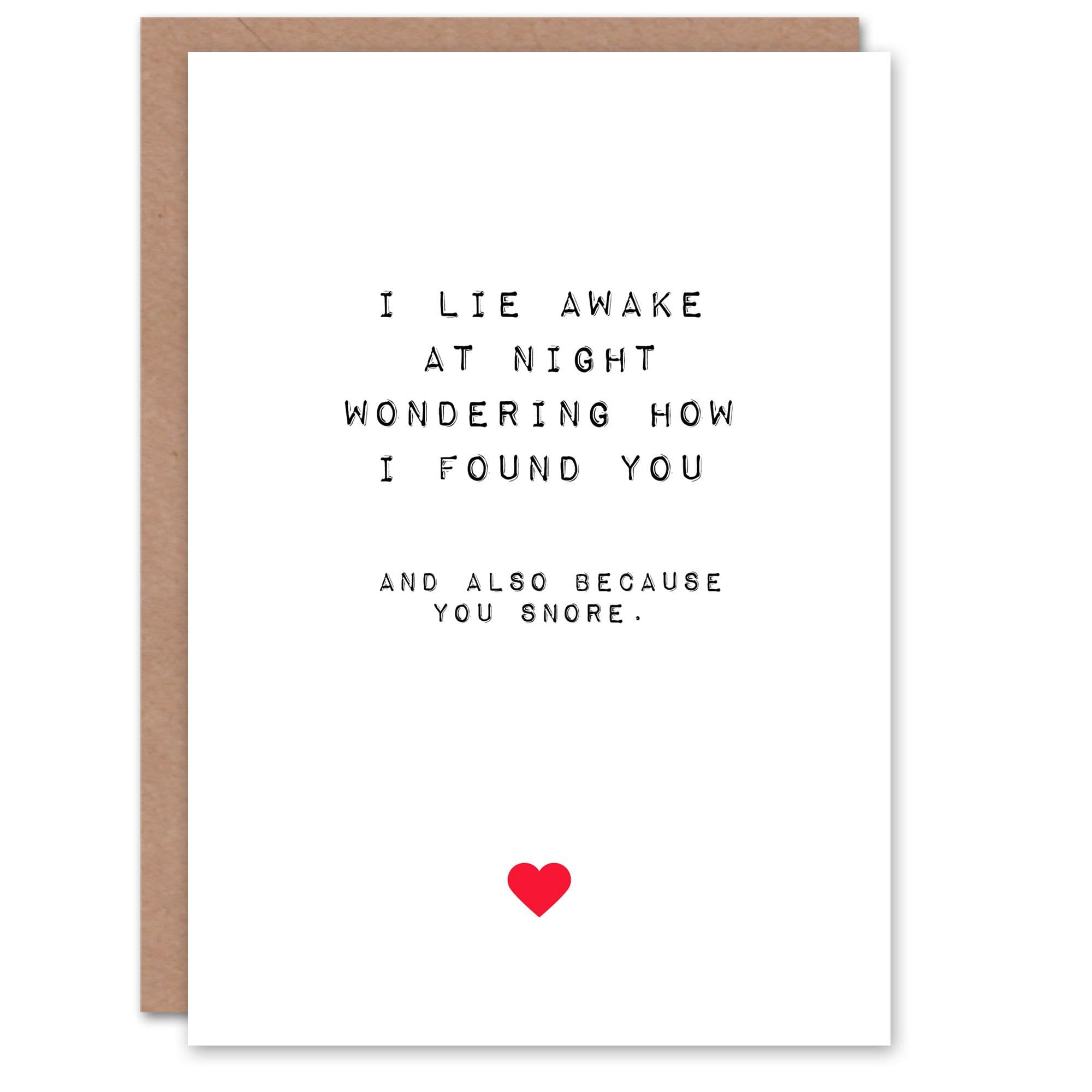 Anniversary Card Fun Funny Humour Found You Snore For Him Husband Partner