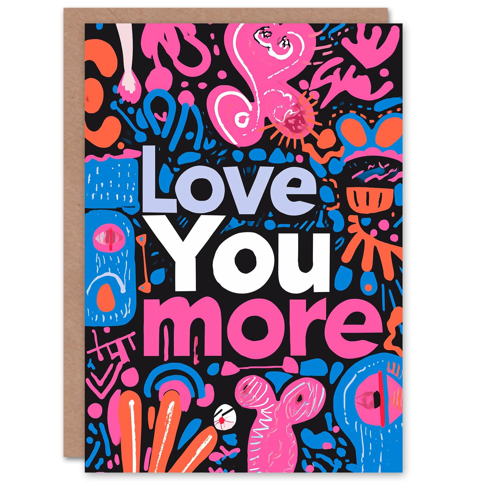 Anniversary Card Abstract Bold Love You More Him or Her