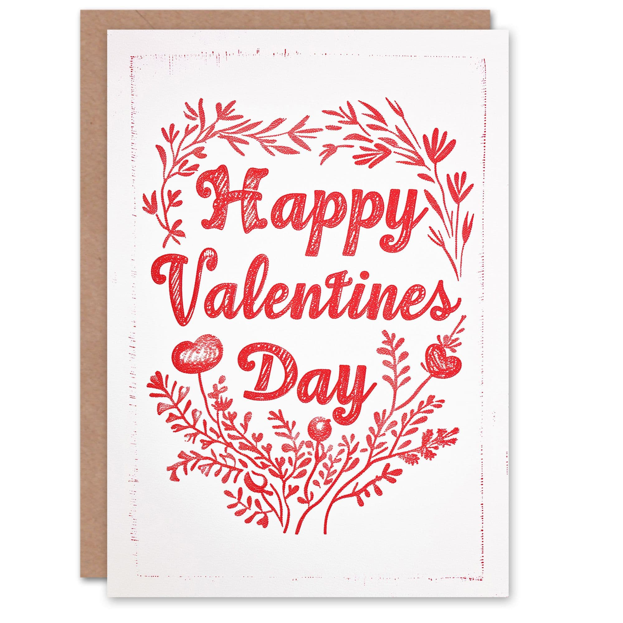 Anniversary Card Floral Letterpress Etching Her Wife Partner
