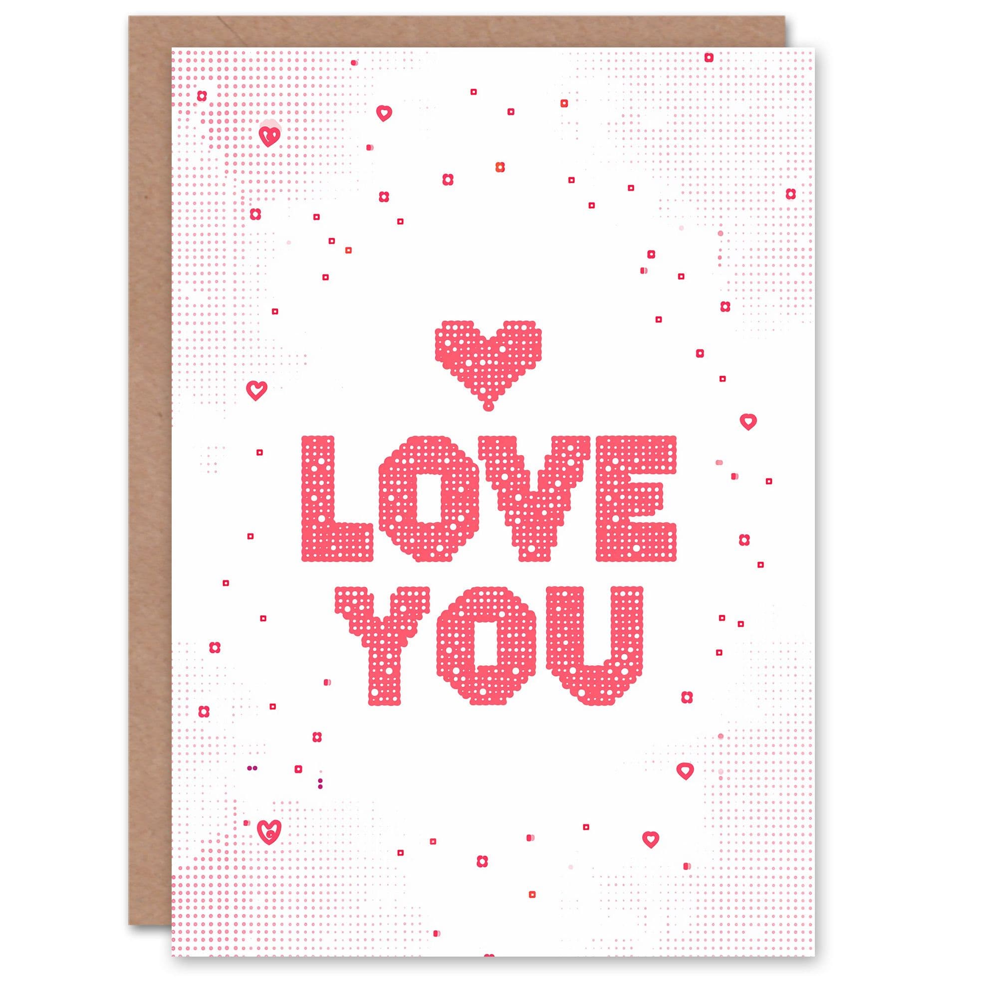 Anniversary Card Love You Pixels Simple Her Wife Partner