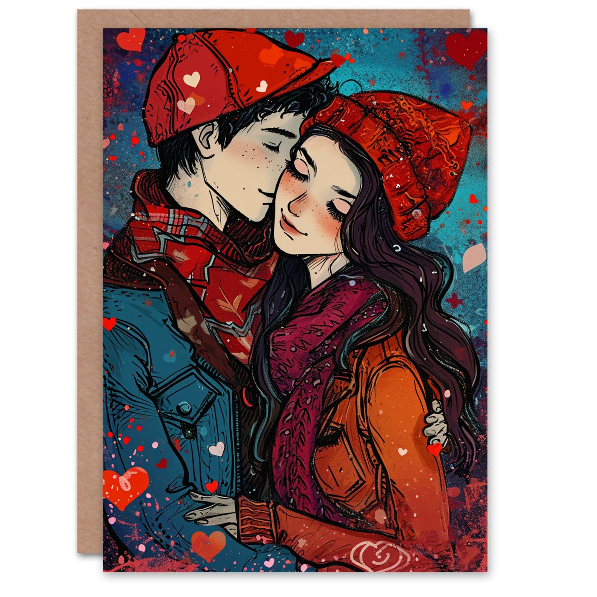 Anniversary Card Couple Love Hugging Him or Her