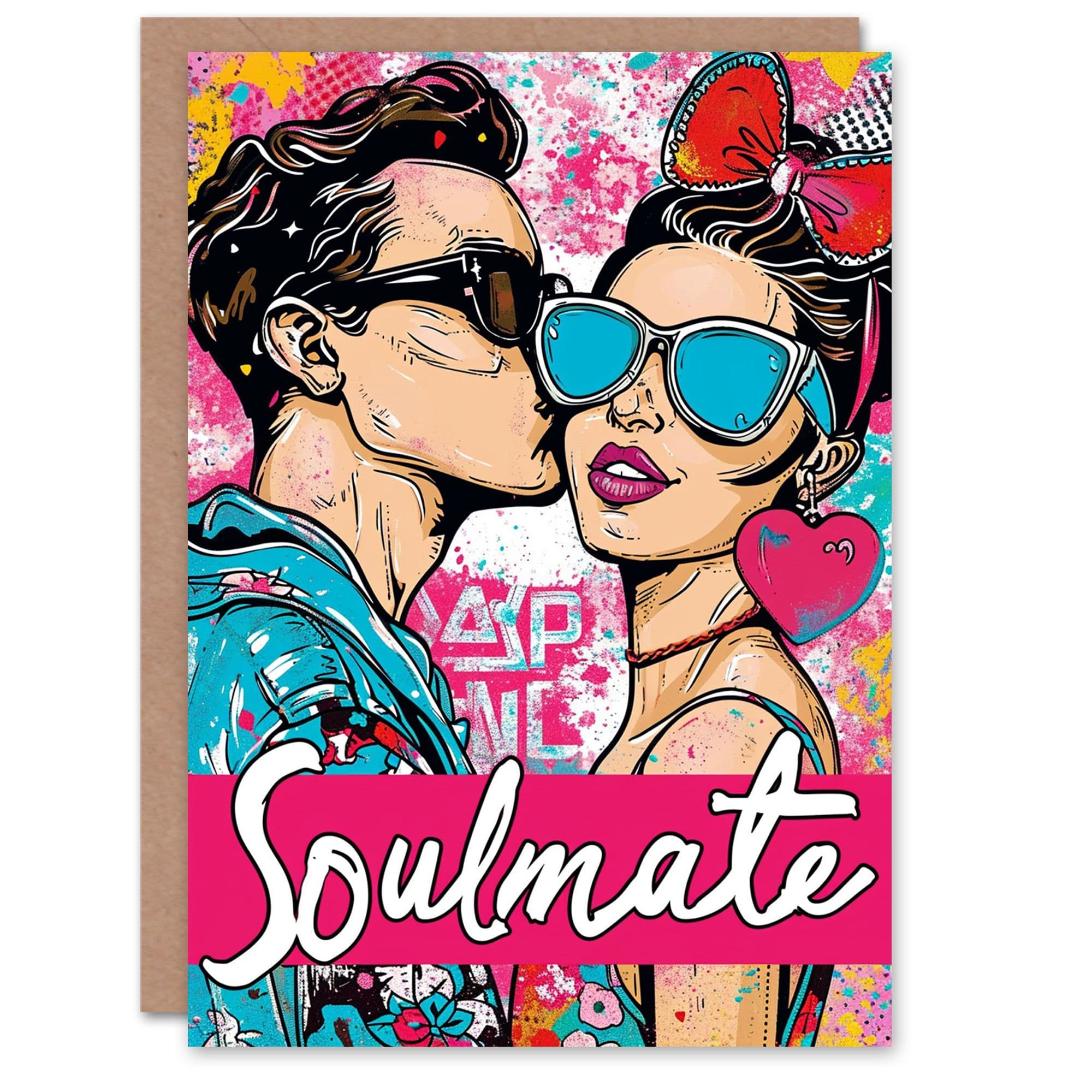 Anniversary Card Soulmate 80s Retro Sunglasses Couple Her Wife Partner