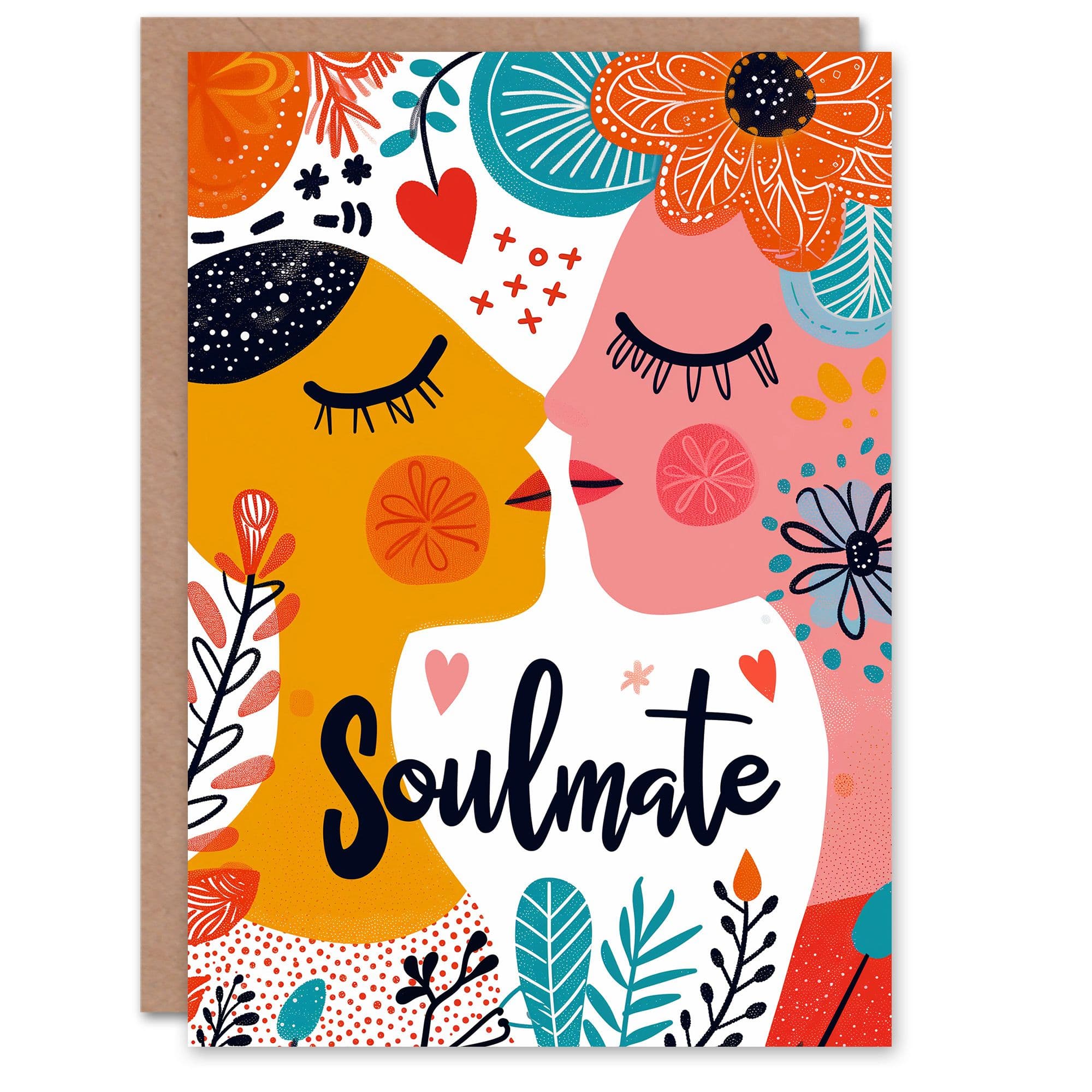 Anniversary Card Gay Soulmate Lesbian Couple Floral For Her Wife Partner