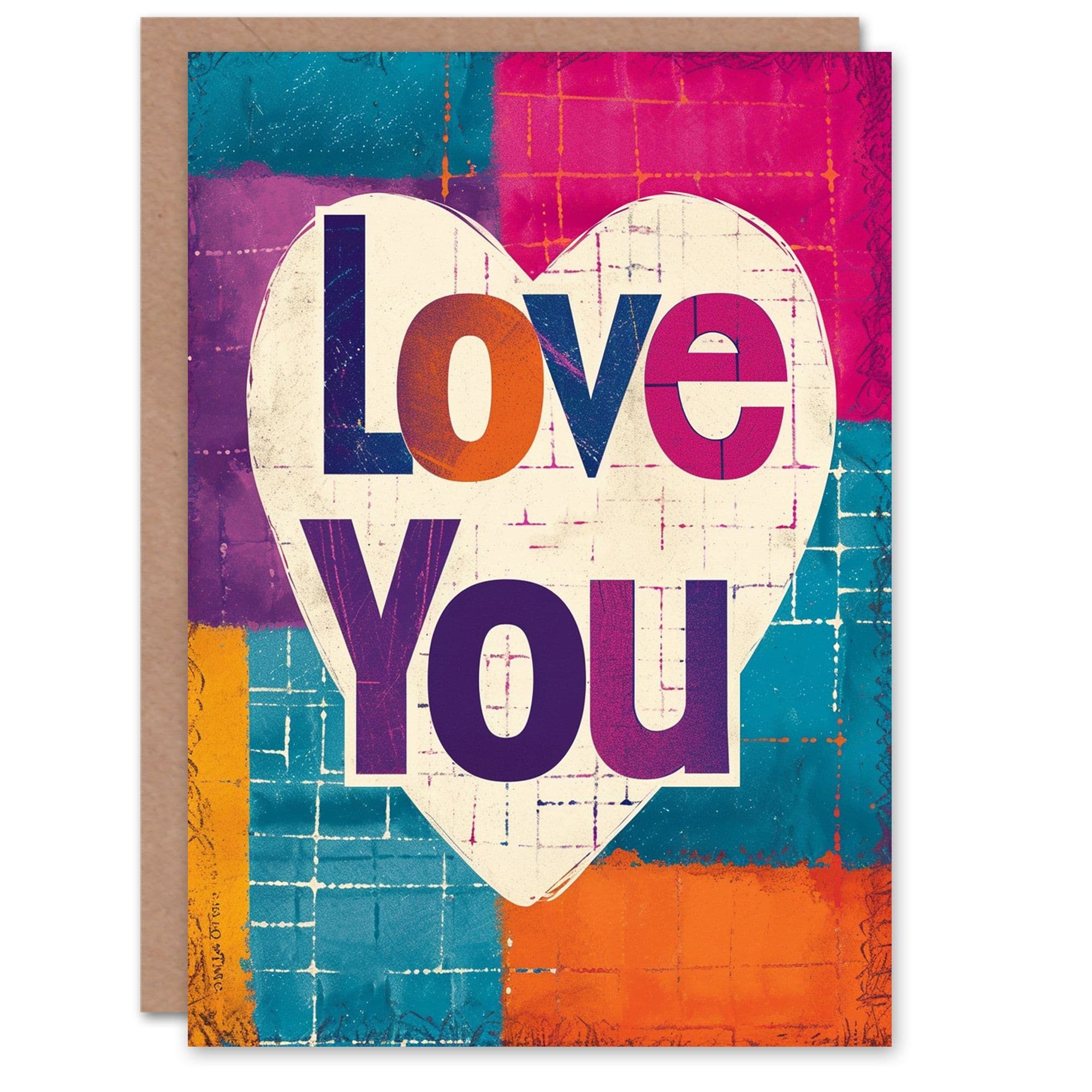 Anniversary Card Love You Heart Square Tiles Him or Her