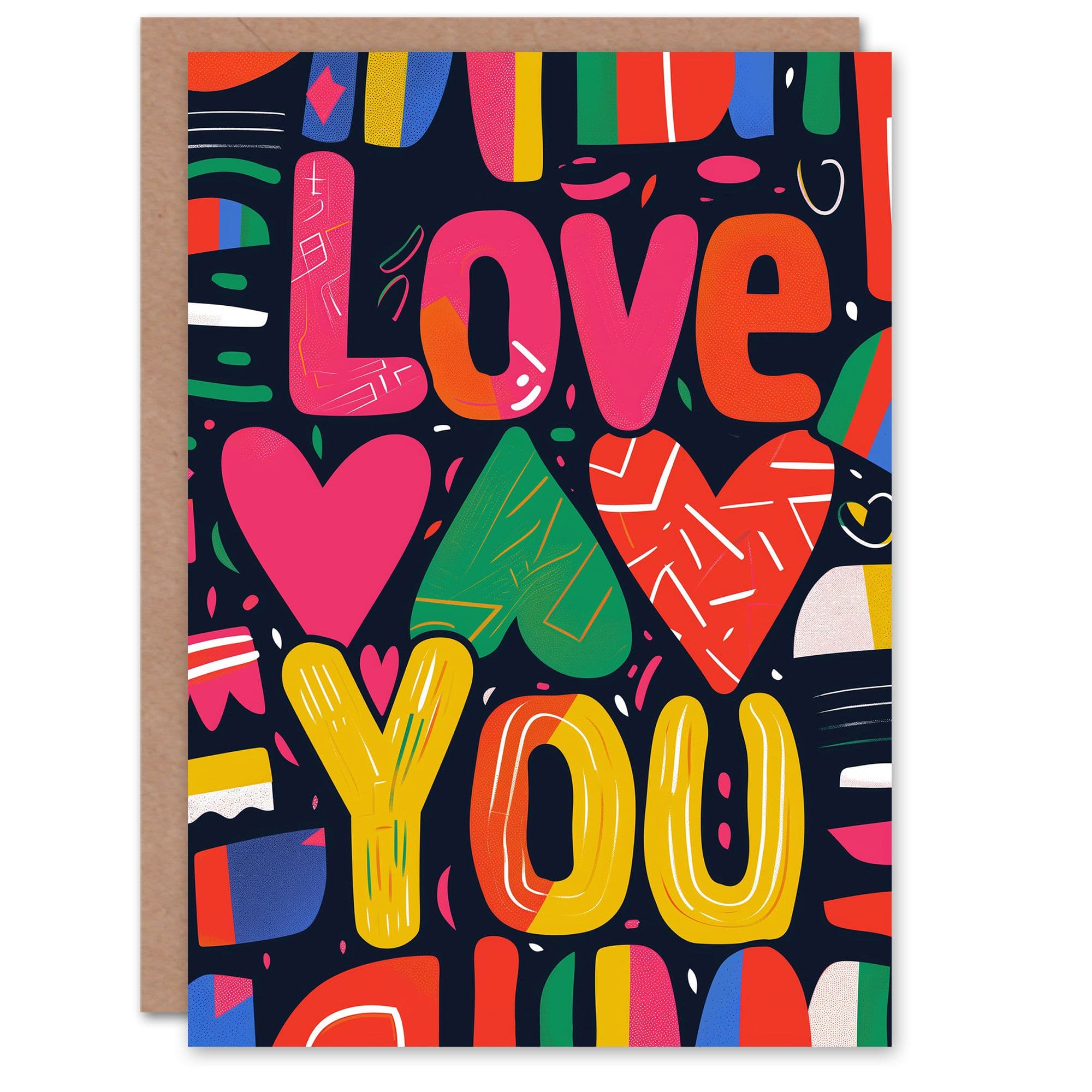 Anniversary Card Love You Graffiti Hearts Her Wife Partner