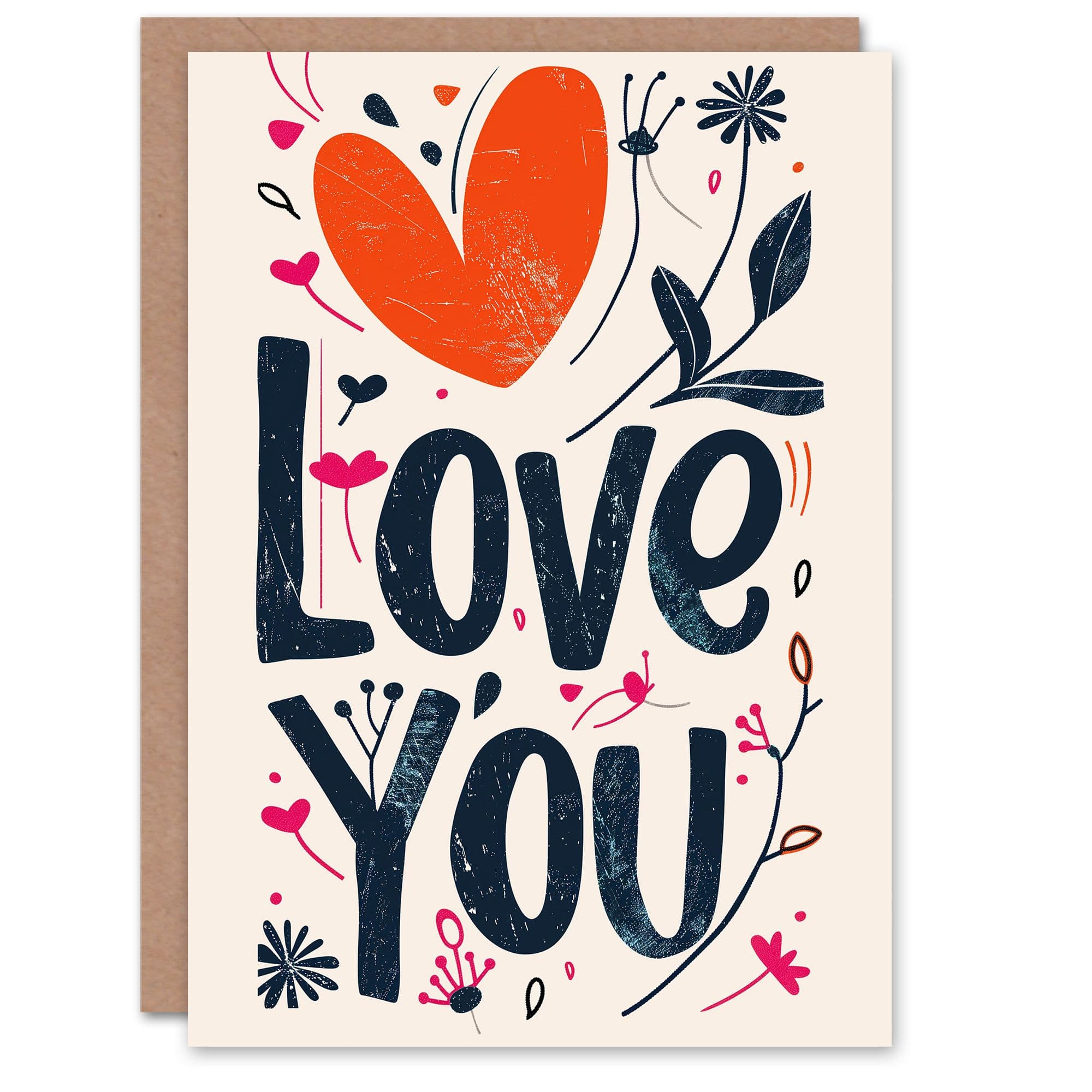 Anniversary Card Love You Vintage Boho Floral Her Wife Partner