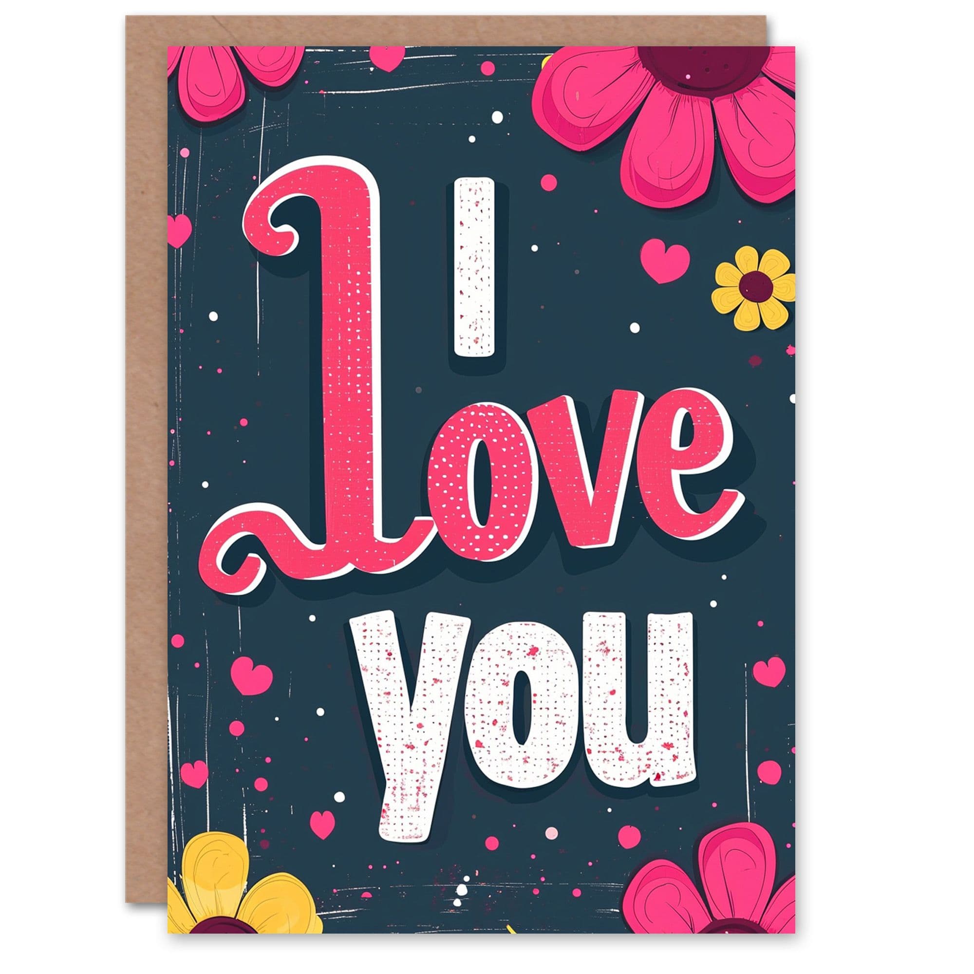 Anniversary Card I Love You Flowers Hearts For Her Wife Partner
