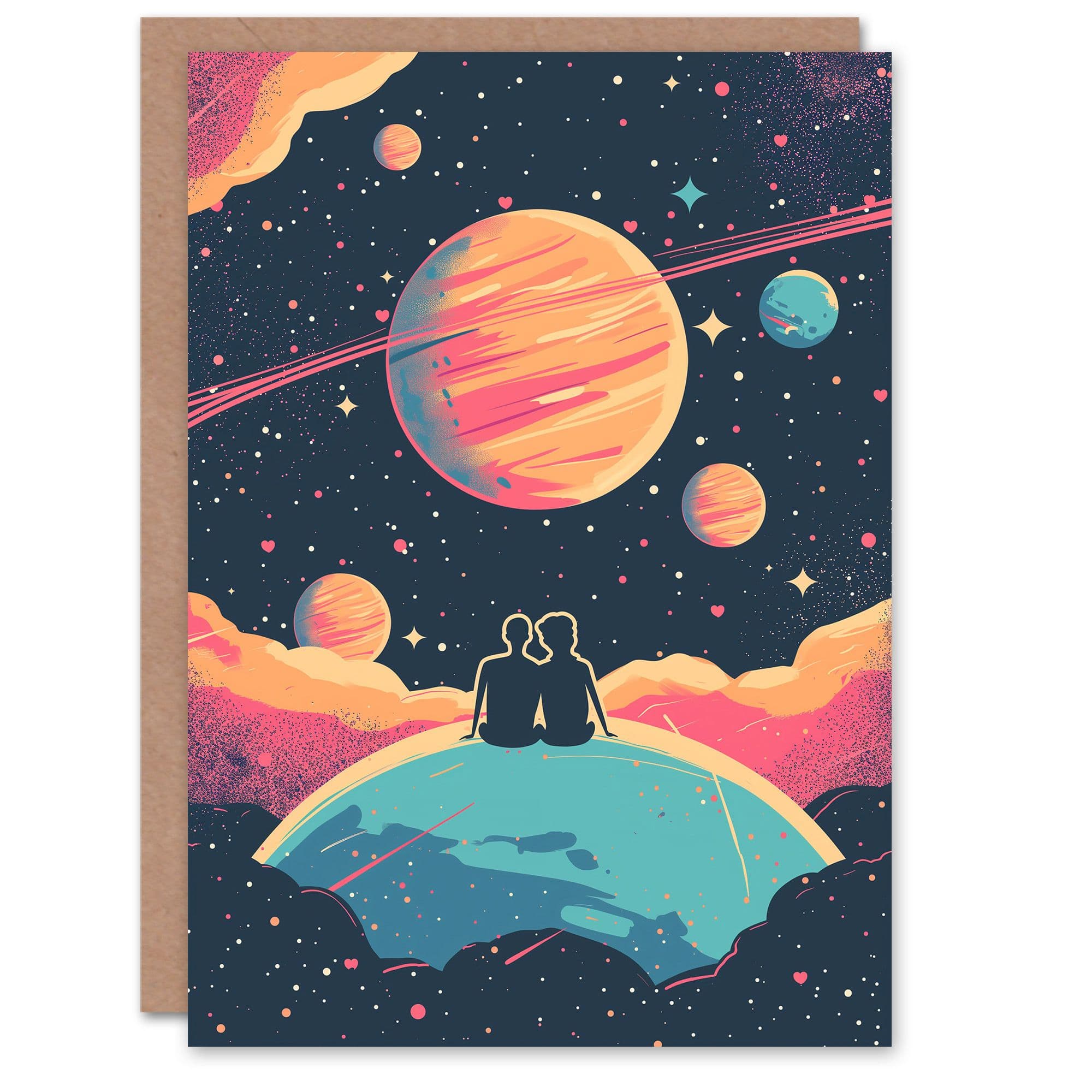 Anniversary Card You Are My World Space Sunset Universe Stars For Her Wife Partner