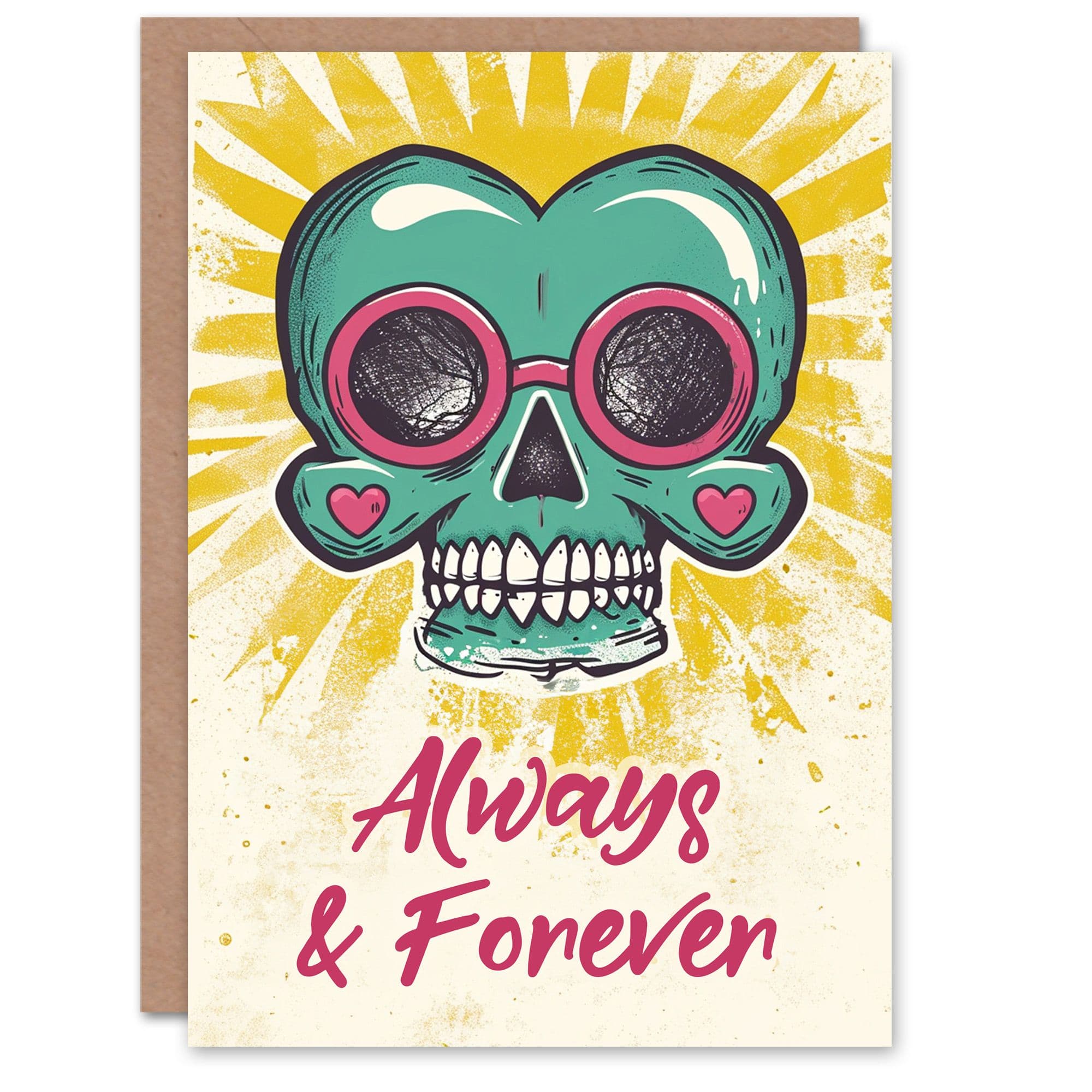 Anniversary Card Always Forever Cool Skull For Her Wife Partner