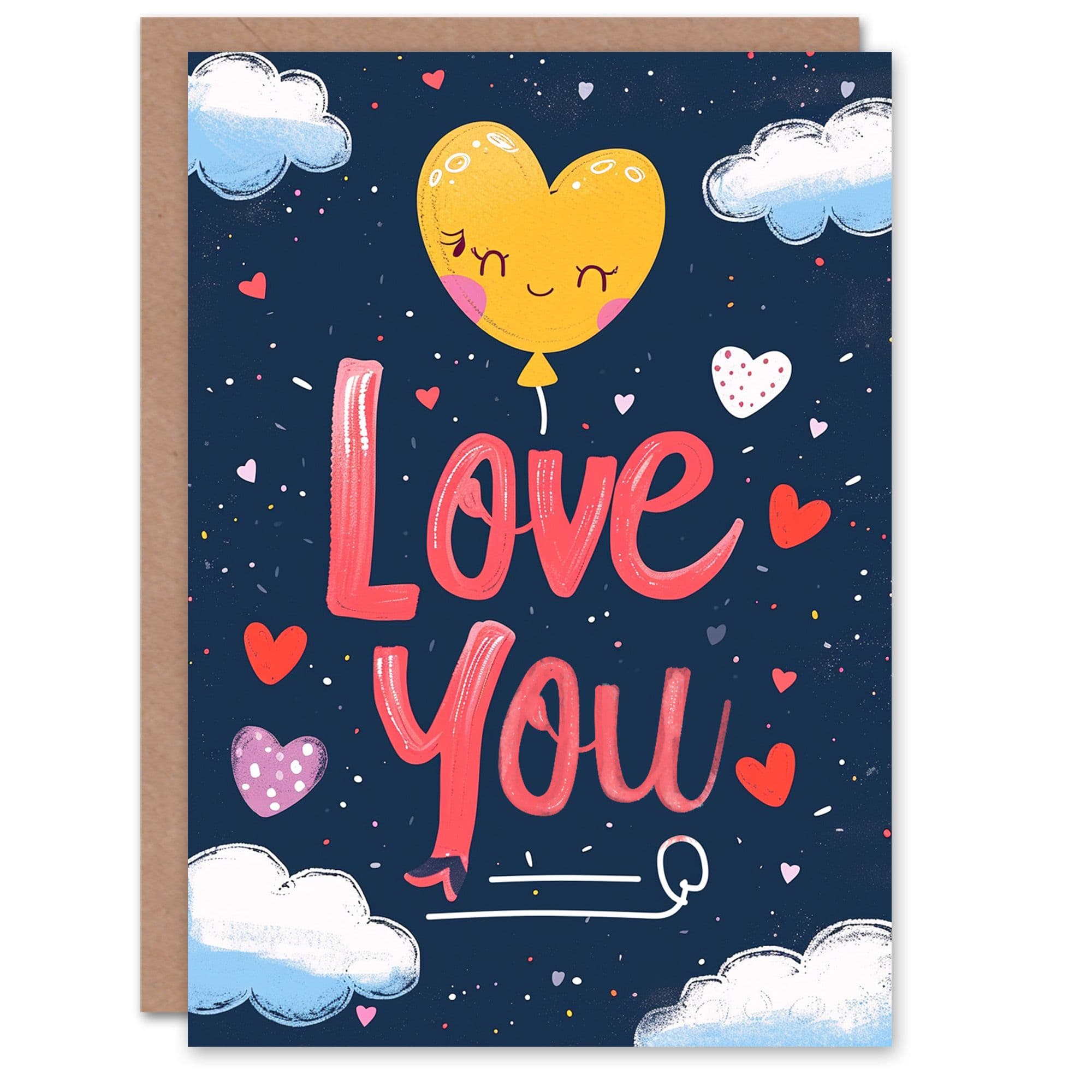 Anniversary Card Love You Heart Balloon Night Stars For Her Wife Partner