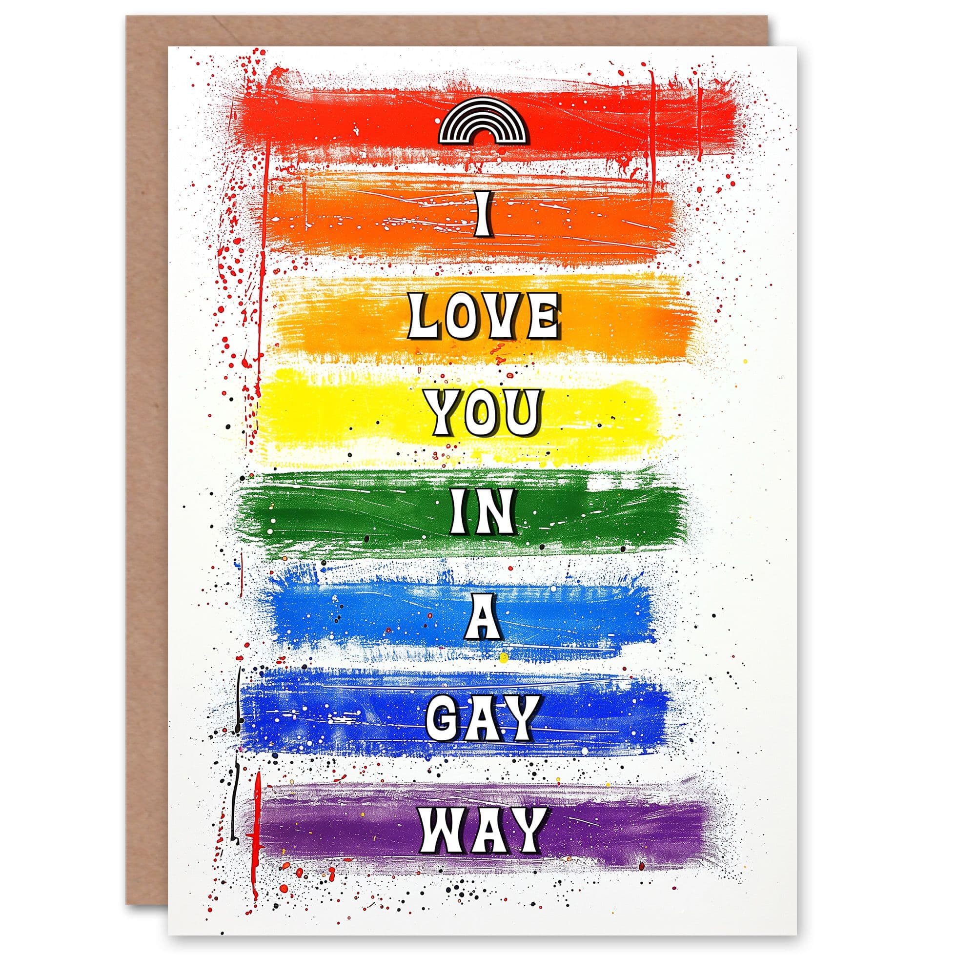 Anniversary Card Love You Gay Way Rainbow LGBT For Him Husband Partner