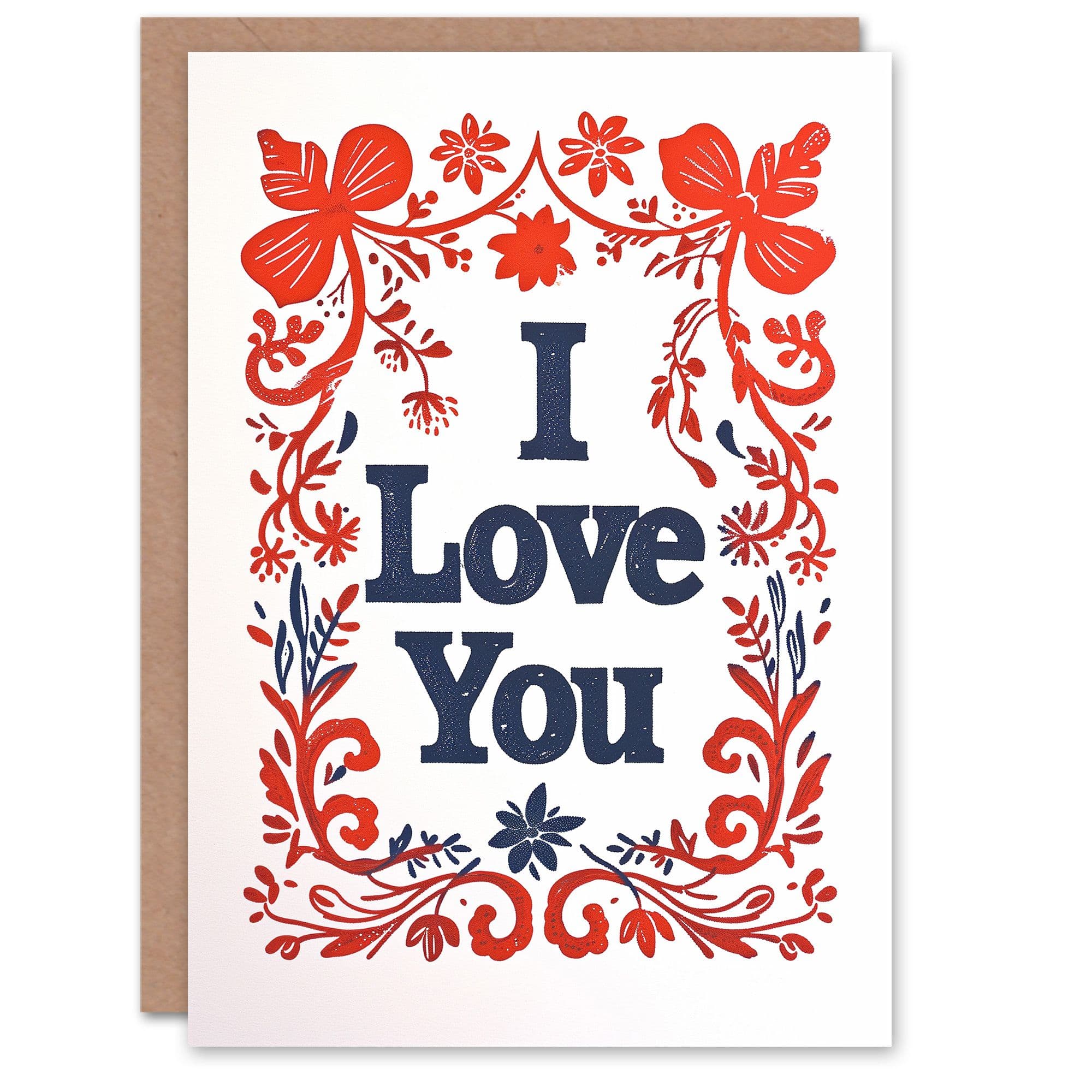Anniversary Card I Love You Floral Pattern Her Wife Partner