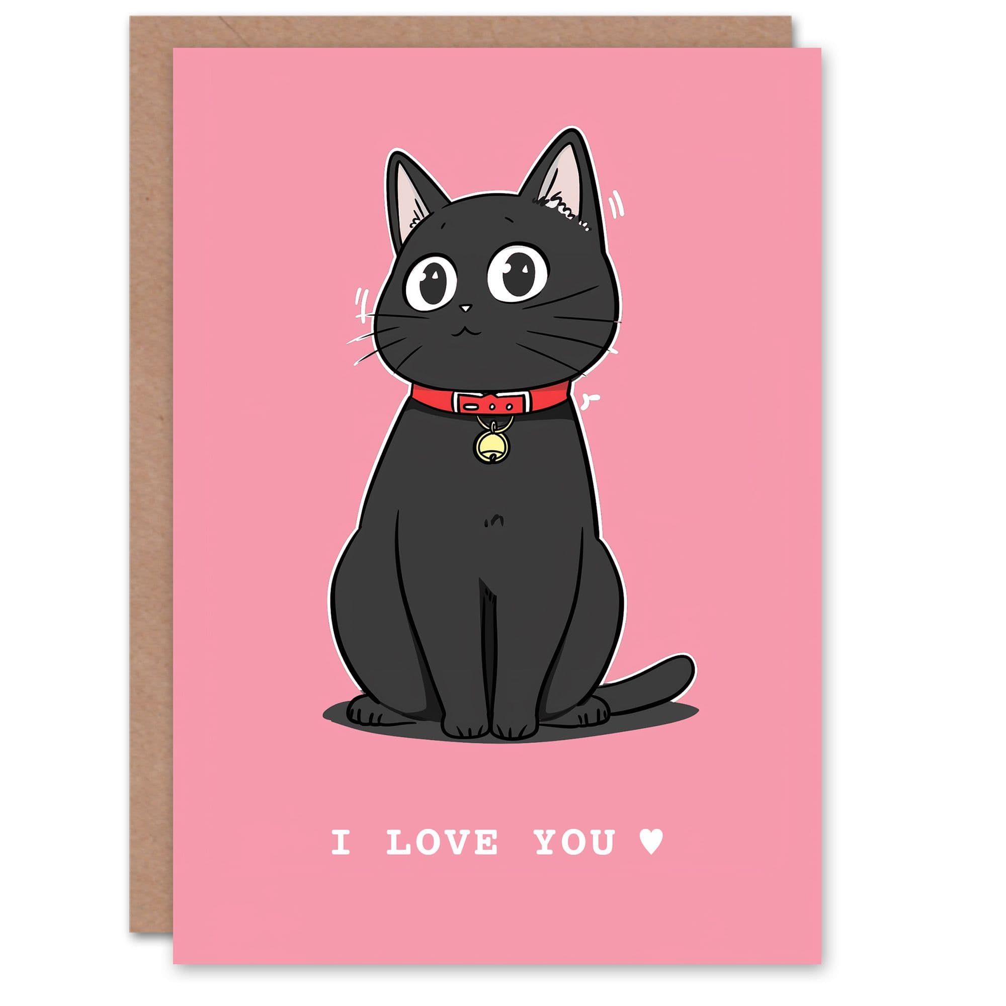 Anniversary Card Anime Cat Love You Manga Her Wife Partner