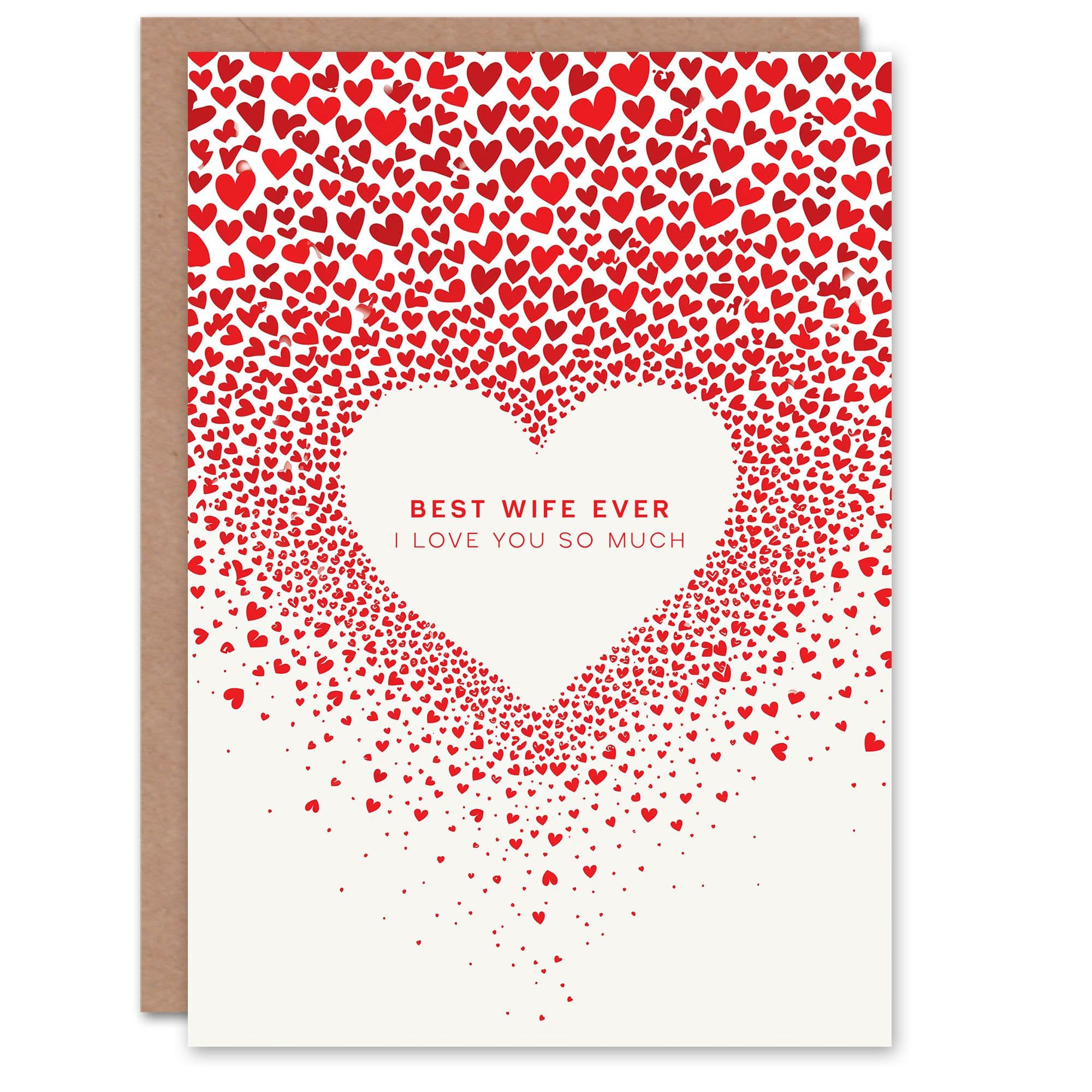 Anniversary Card Best Wife Ever Love Heart Pattern Her Wife Partner