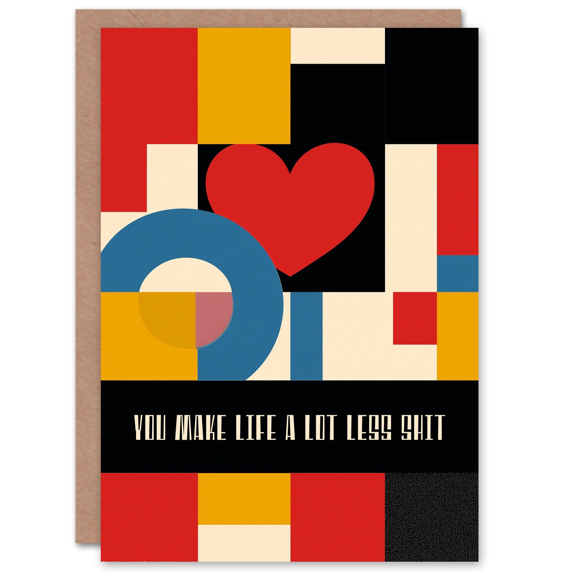 Anniversary Card Life Less S**t Mondrian Design Him Husband Partner