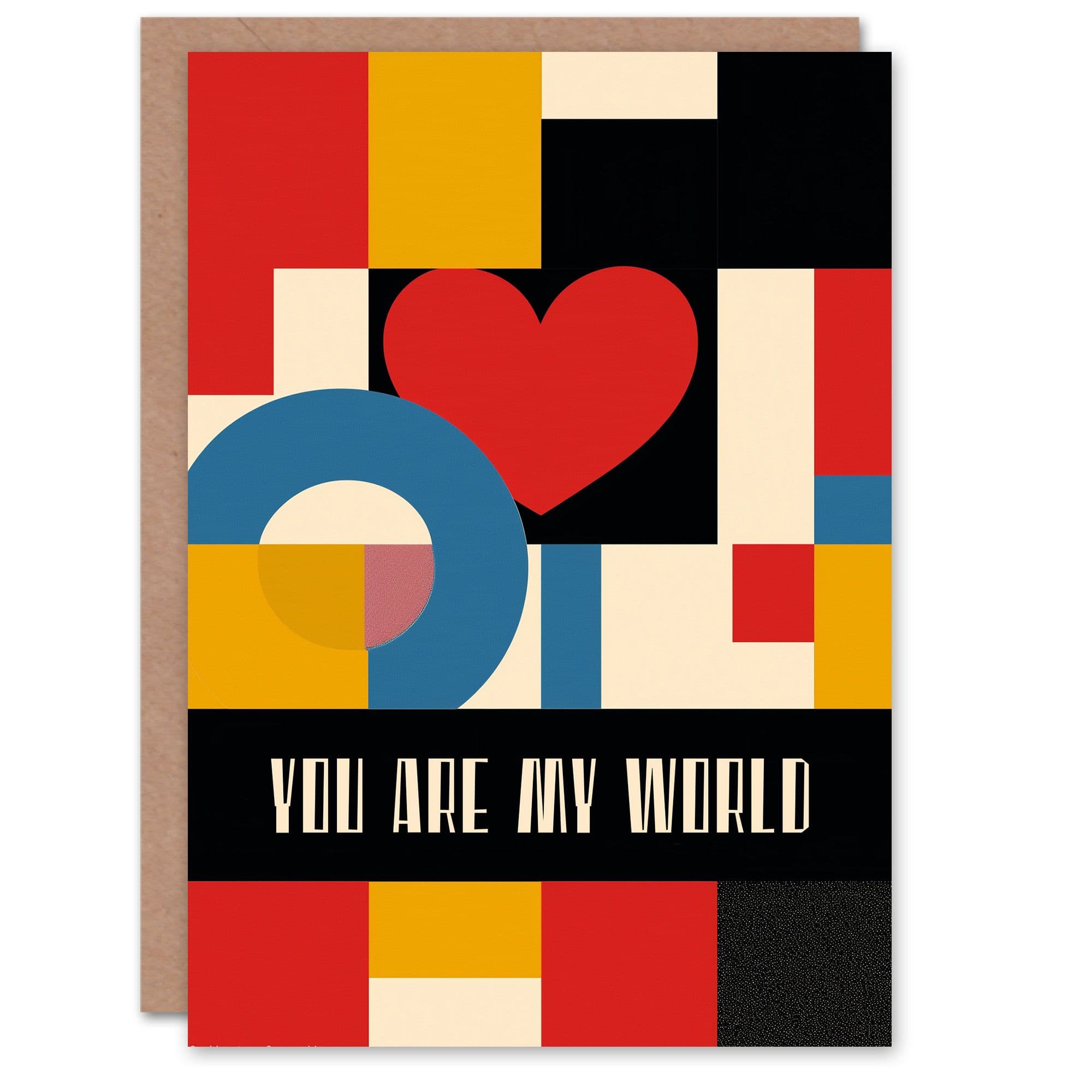 Anniversary Card You Are My World Mondrian Design For Her Wife Partner