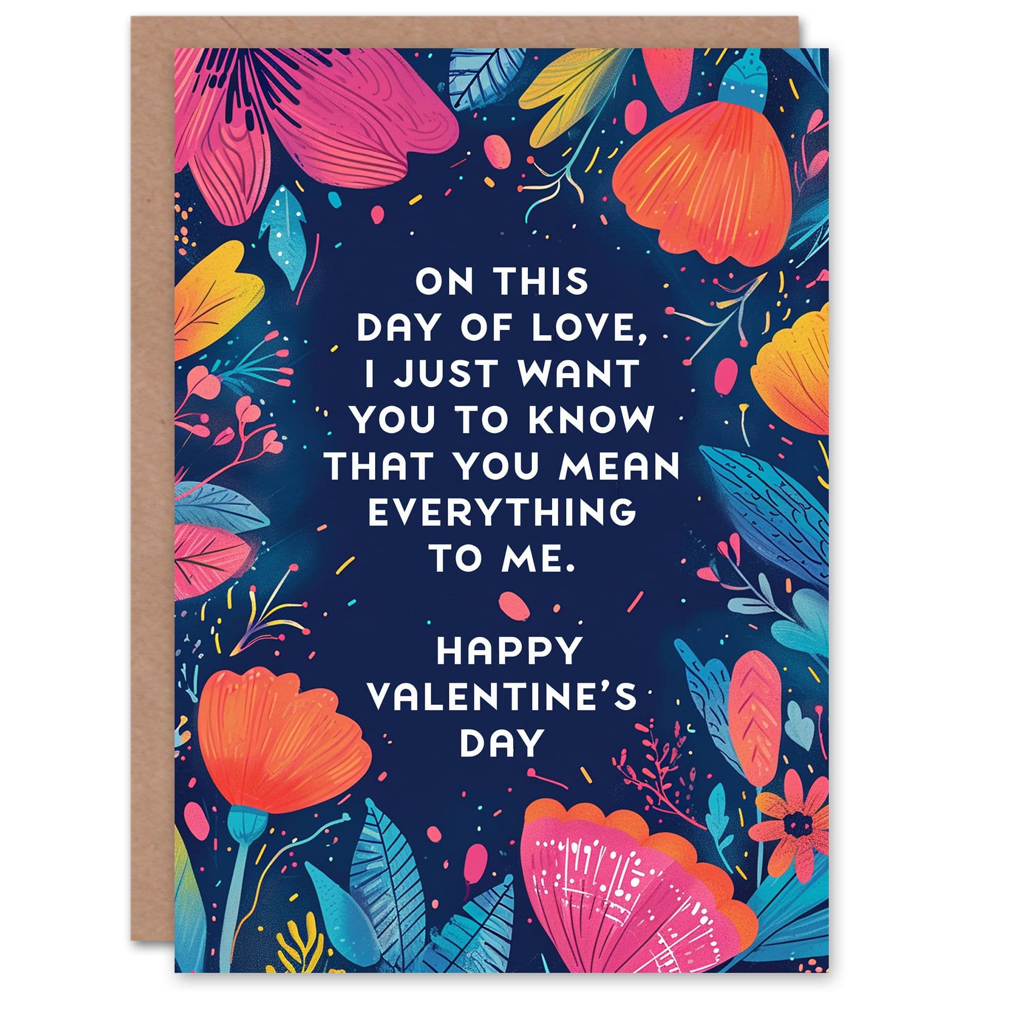 Anniversary Card Day of Love Floral Everything To Me For Her Wife Partner