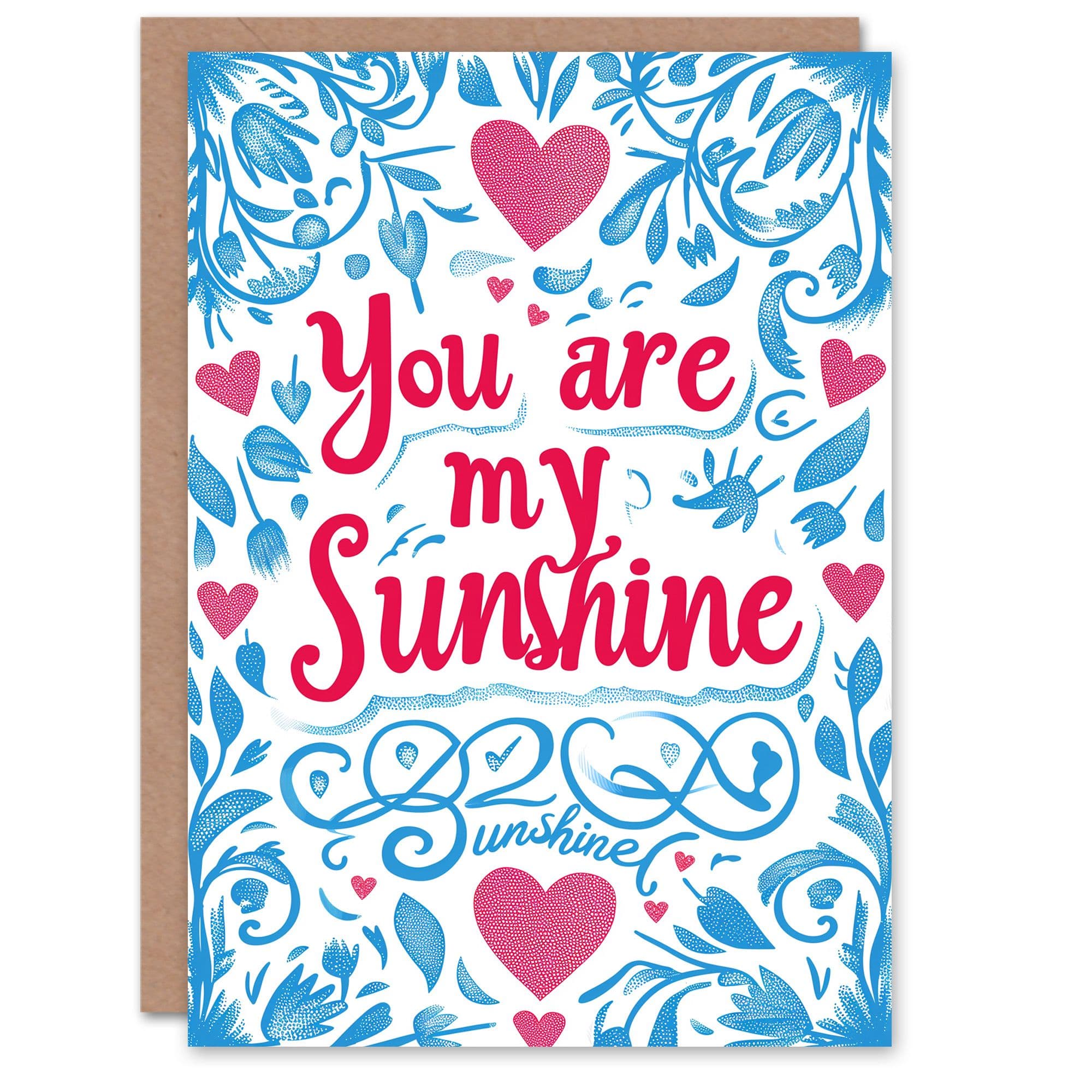 Anniversary Card You Are My Sunshine Floral Hearts Her Wife Partner