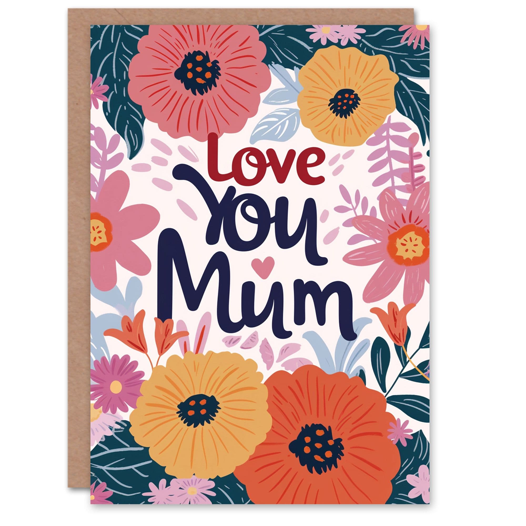 Mother's Day Greeting Card Love You Petunia Floral Flowers For Mum