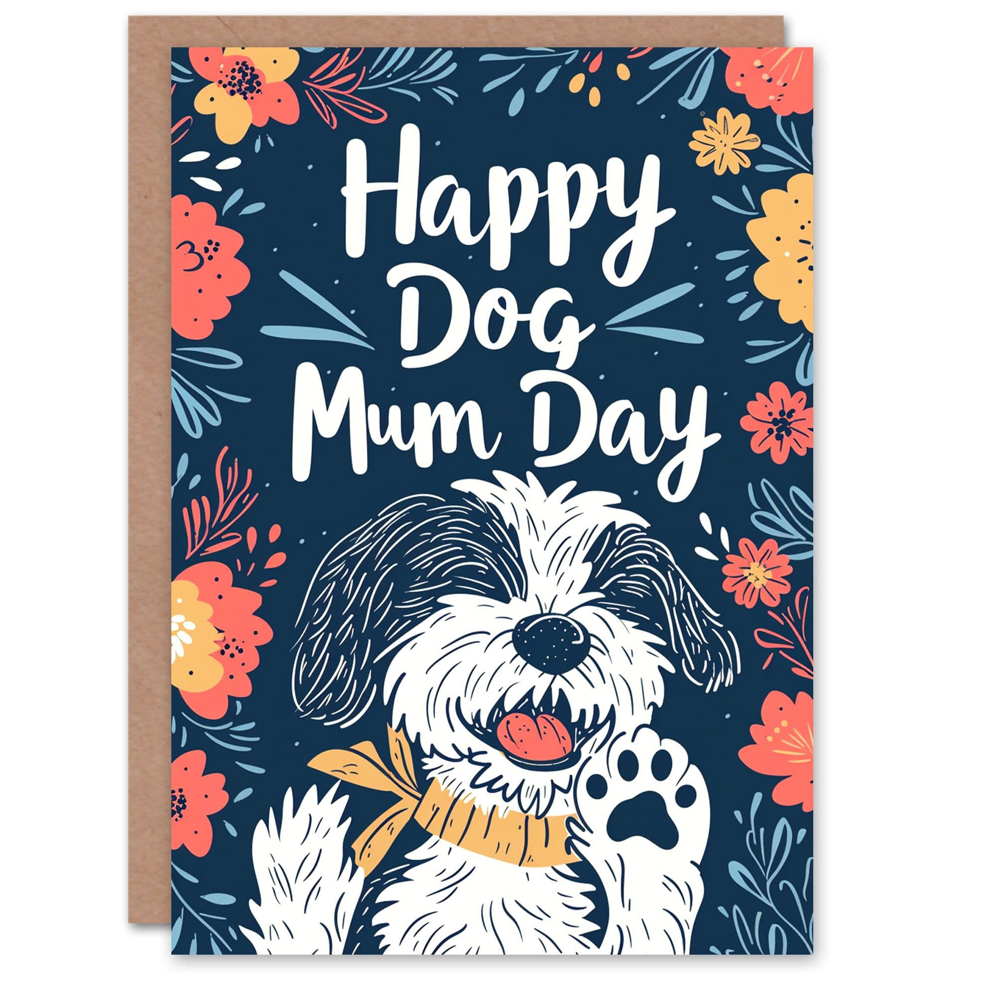 Mother's Day Greeting Card Happy Dog Mum Day From the Dog Lover For Mum