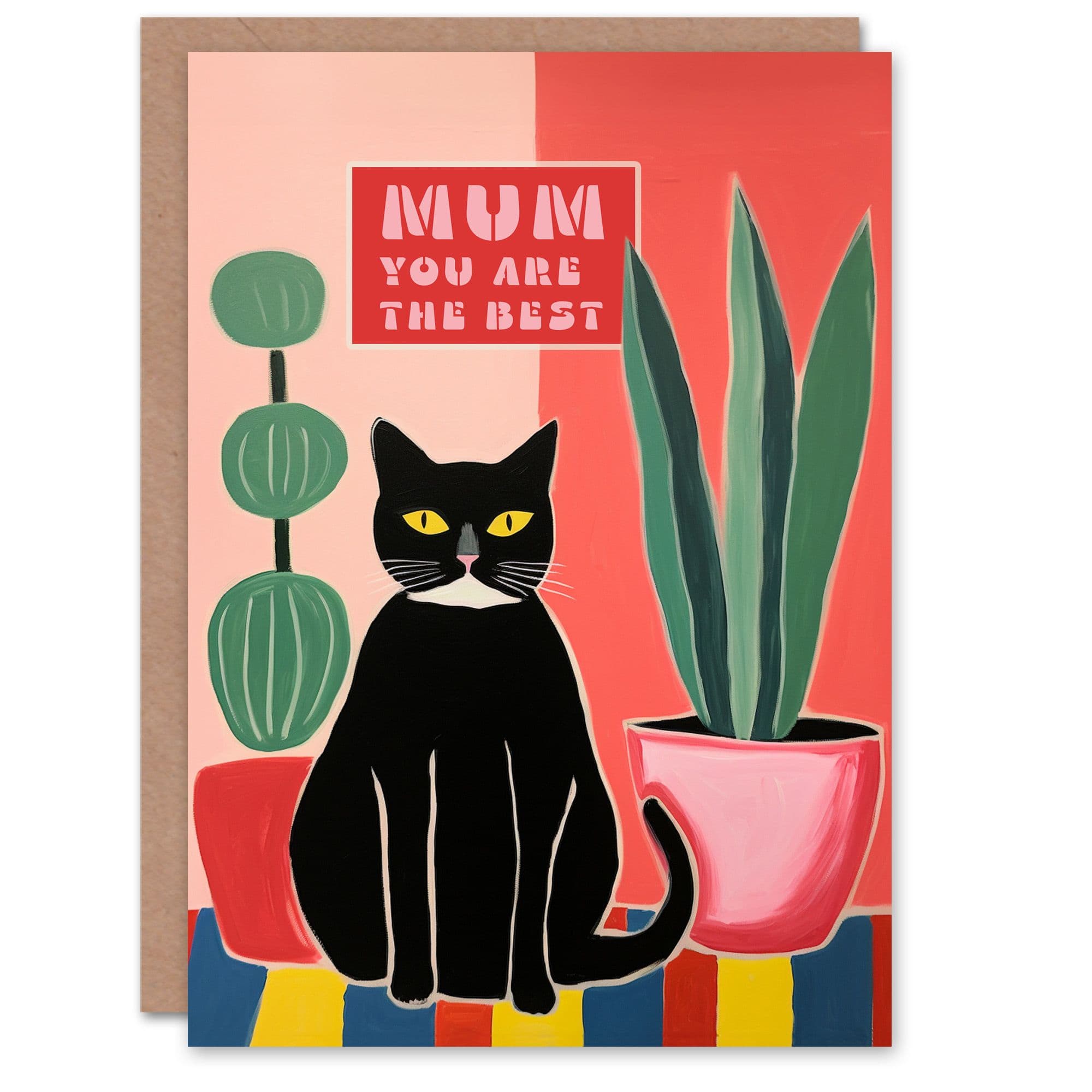 Mothers Day Greeting Card Youre Best Cat Lover Plants Birthday Mum