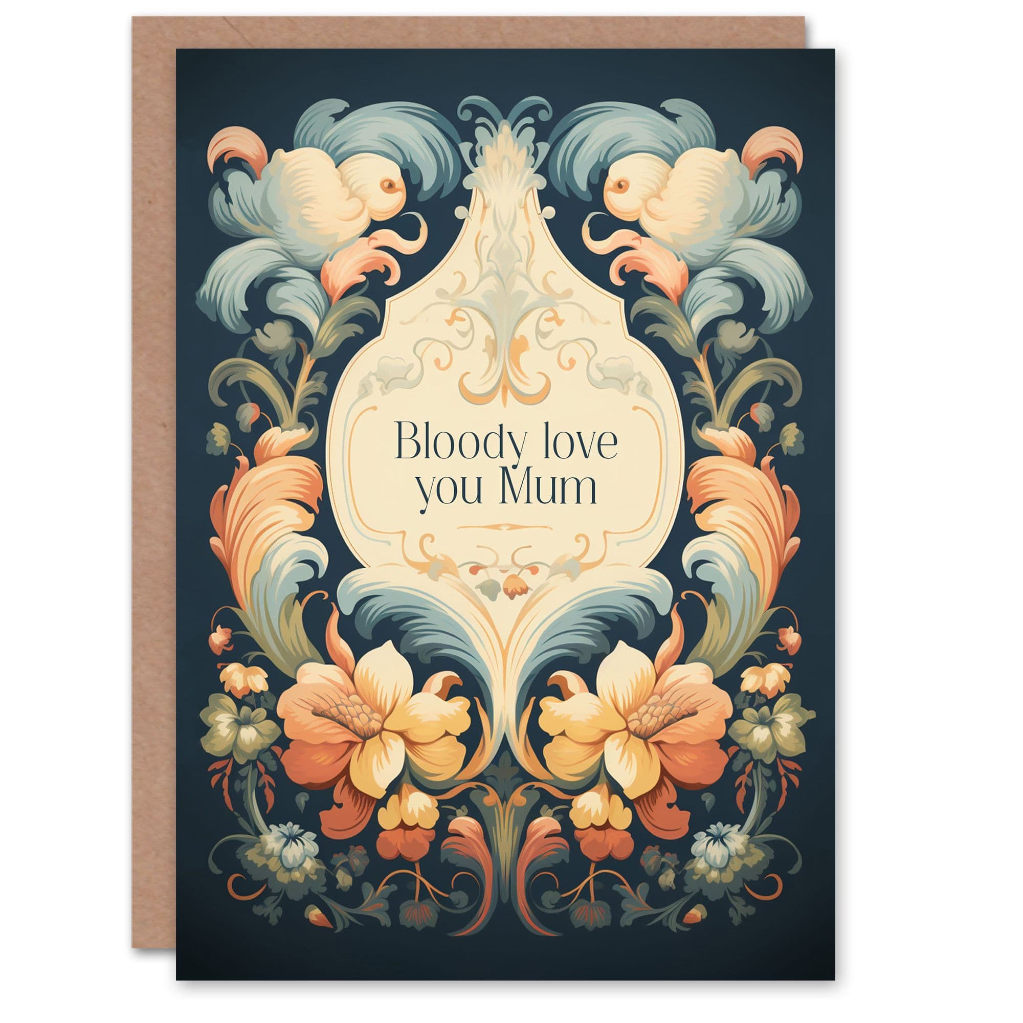Mothers Day Greeting Card Funny Love You Mum Floral Pattern Mum