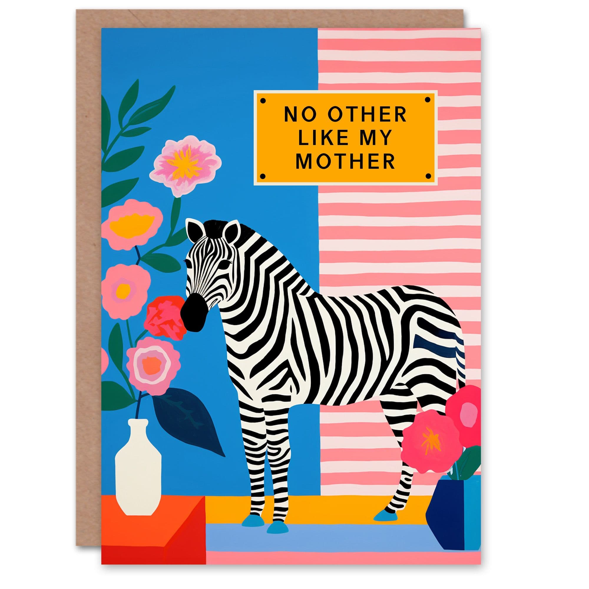 Birthday Greeting Card Floral Feminine Zebra Birthday No Other Mum
