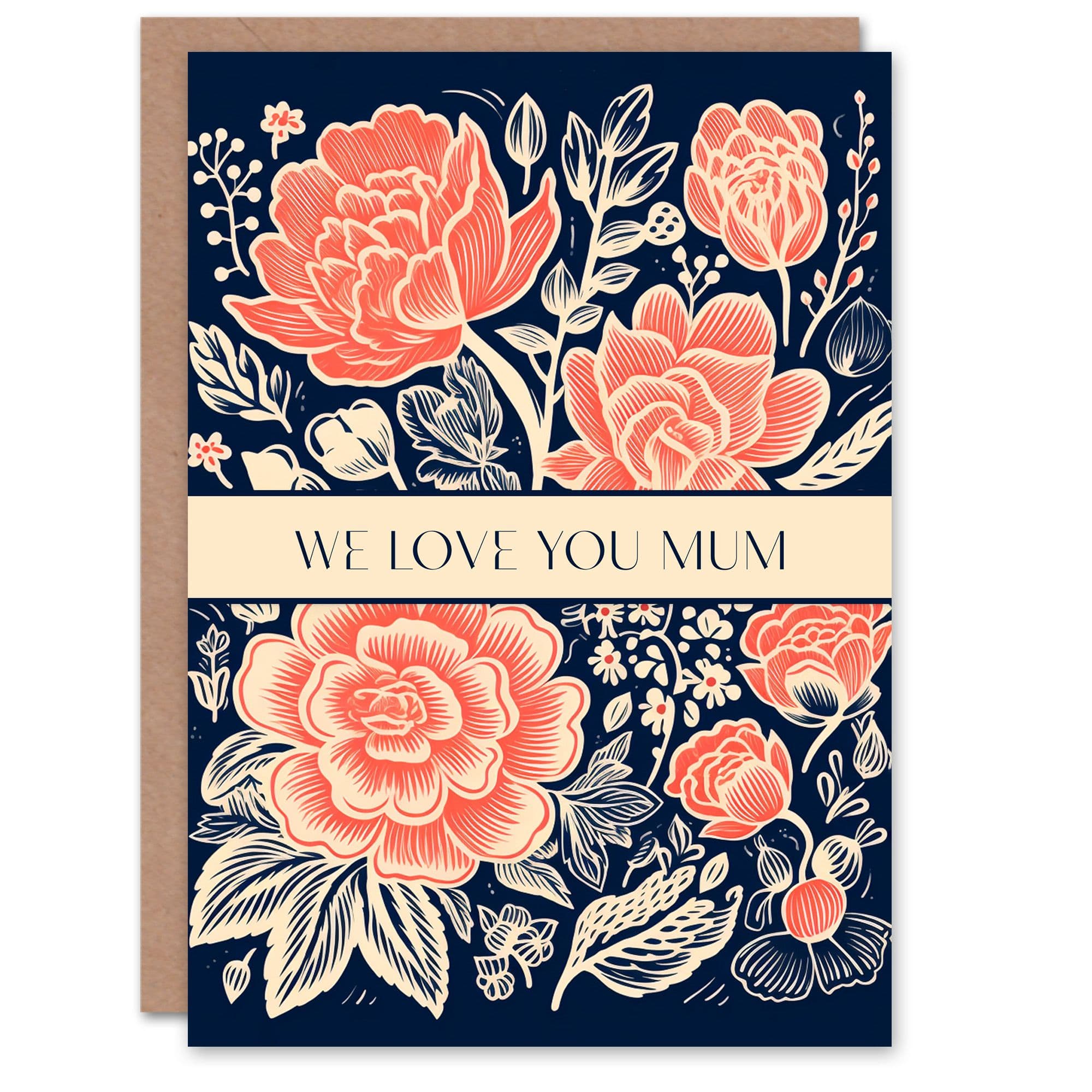 Mothers Day Greeting Card We Love You Mum Roses Flowers Mum