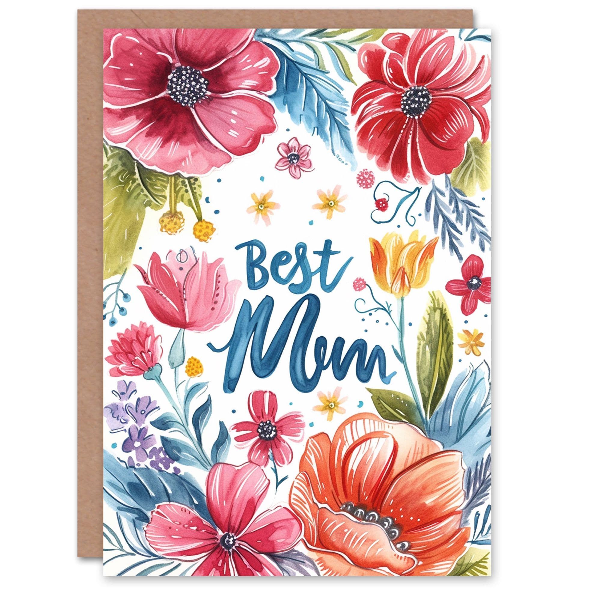 Mother's Day Greeting Card Bright Spring Flower Design For Mum