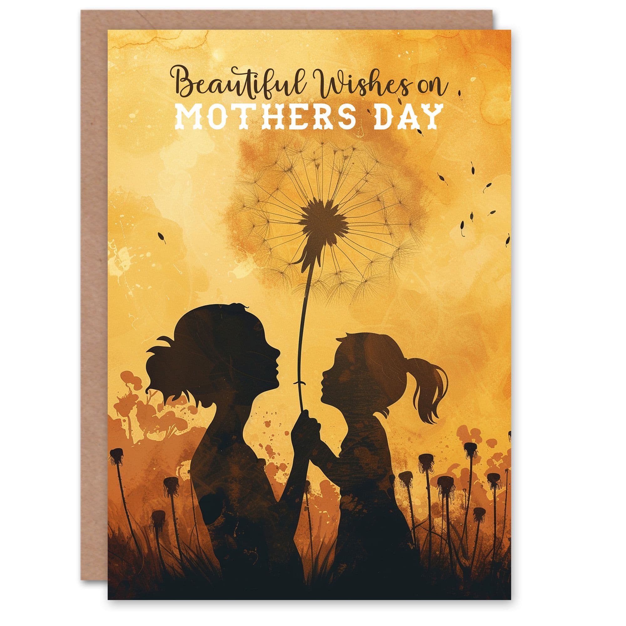 Mother's Day Greeting Card Beautiful Wishes Dandelion Flower From Daughter For Mum